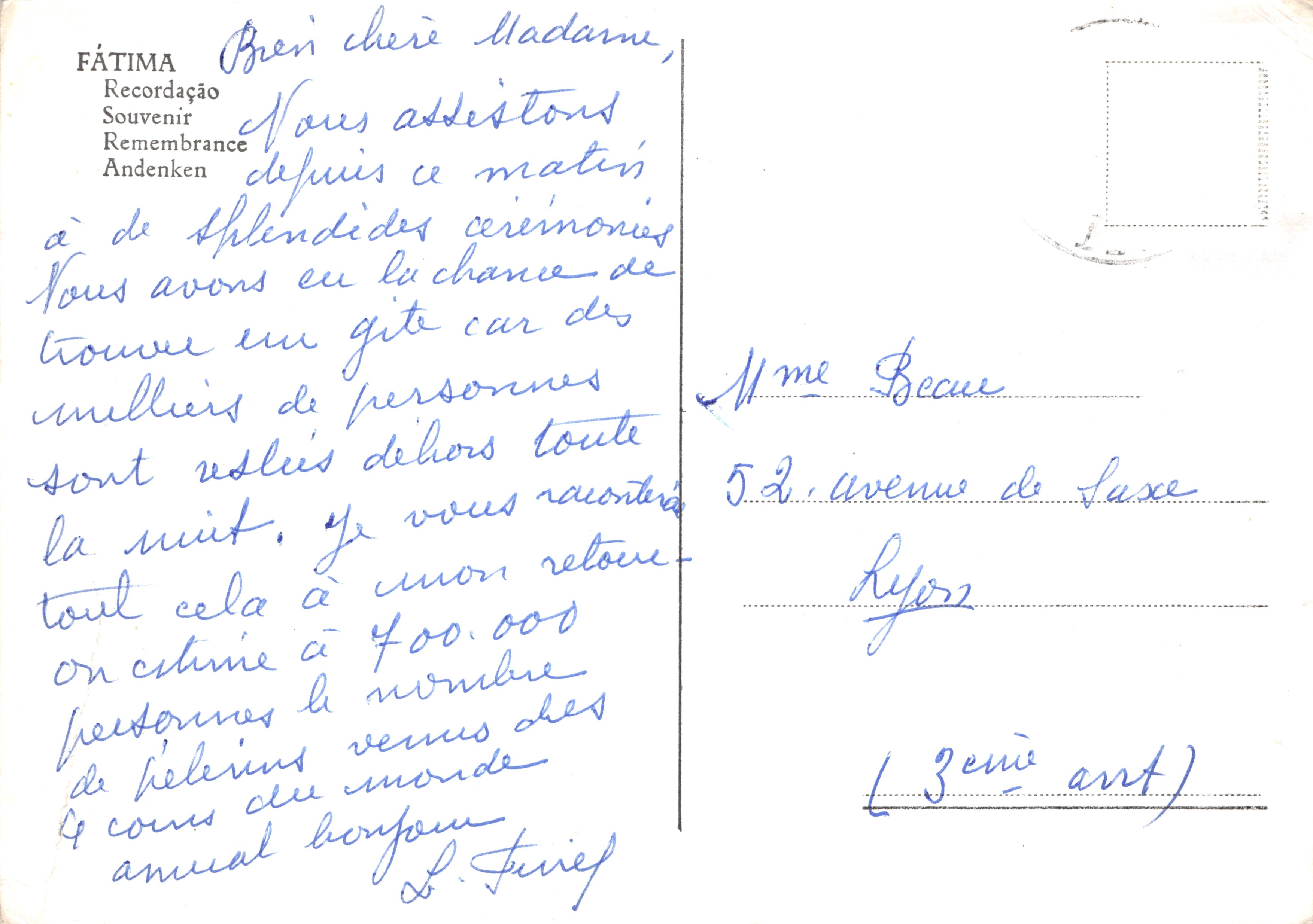 Fátima — Pilgeraggi e apparizioni della Vergine — editore Fátima Recordação — Verso