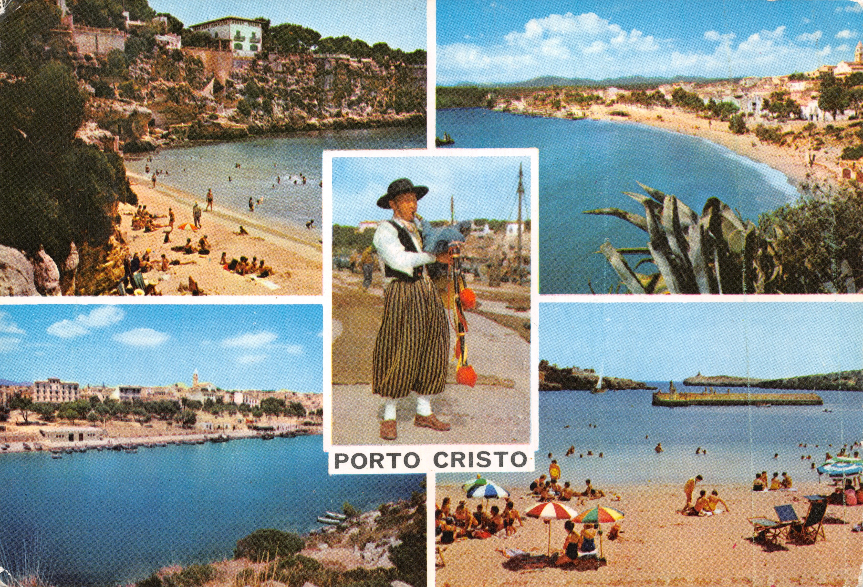 Porto Cristo — vista panorámica y playa — Editor A. Campaña y J. Puig-Ferran, serie II n.º 50.023