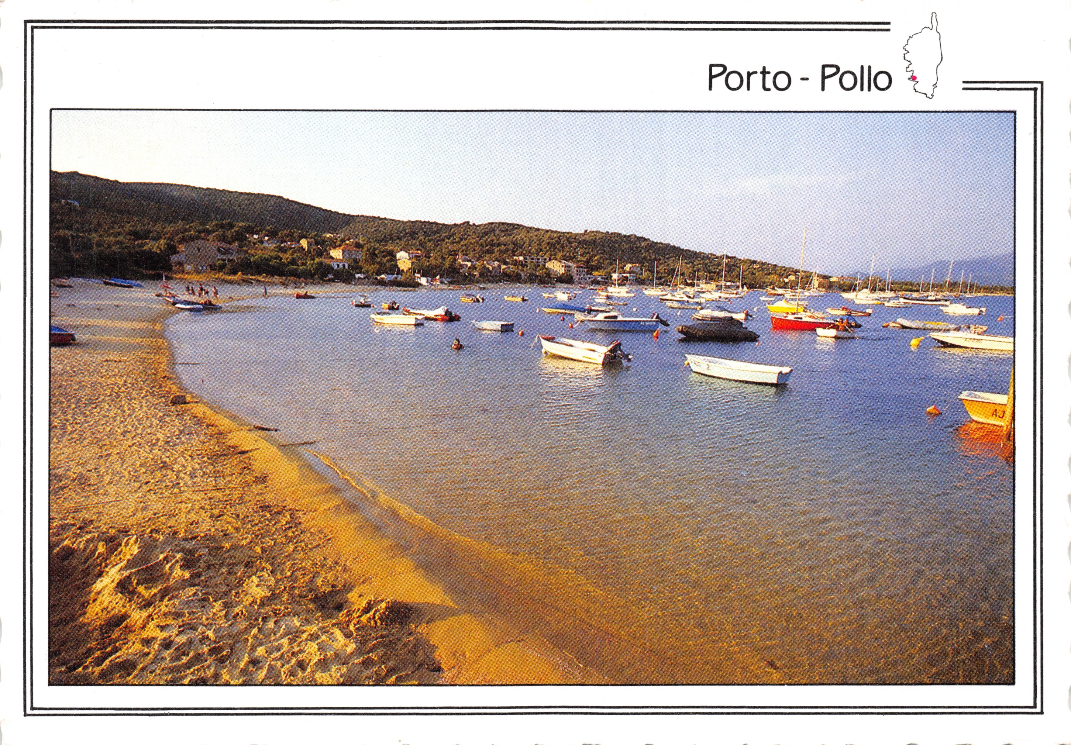 Porto-Pollo — vista della baia con barche — Edizioni Subervie