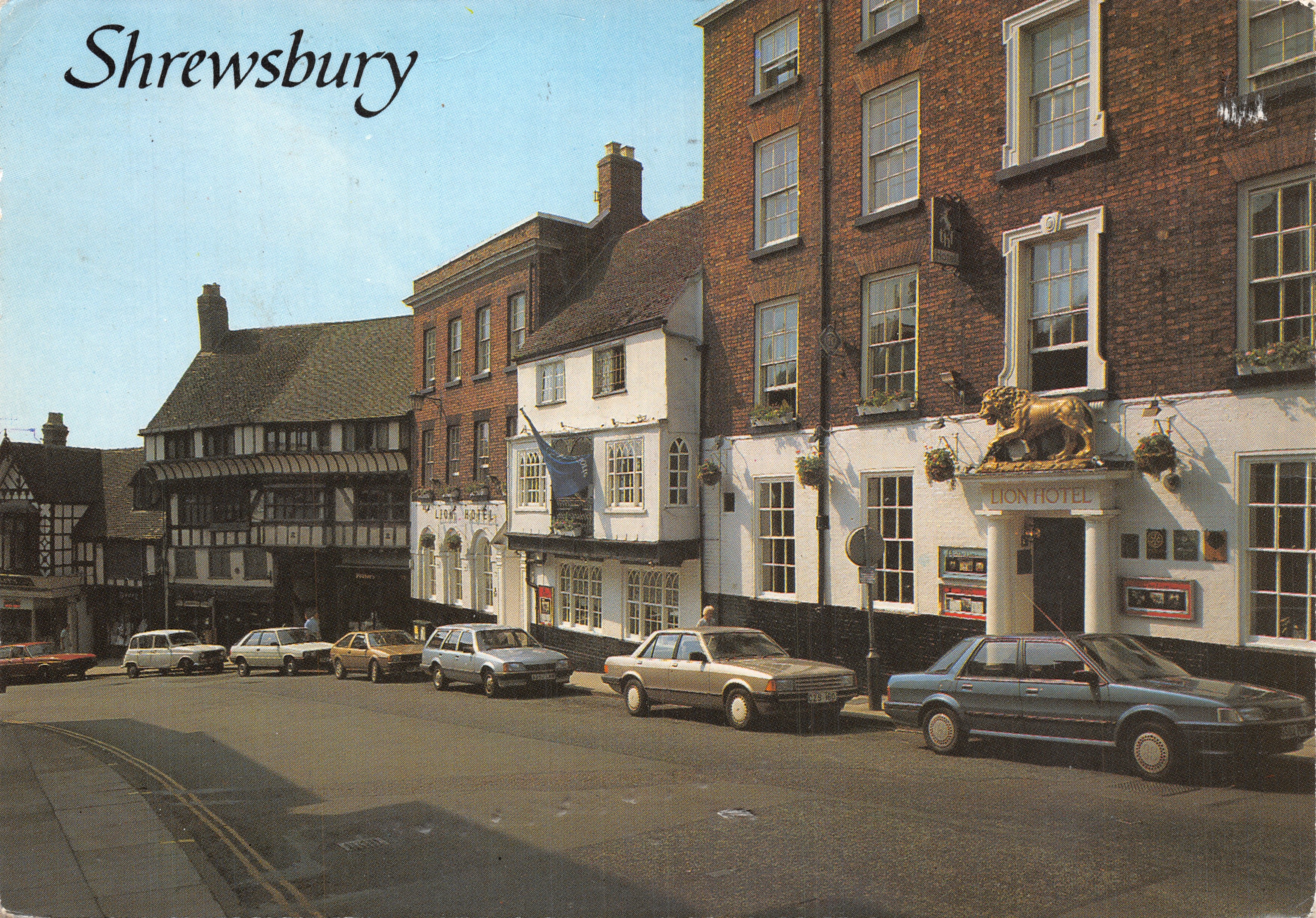 Shrewsbury — drukke straat met het Lion Hotel — J. SALMON CAMERACOLOUR®