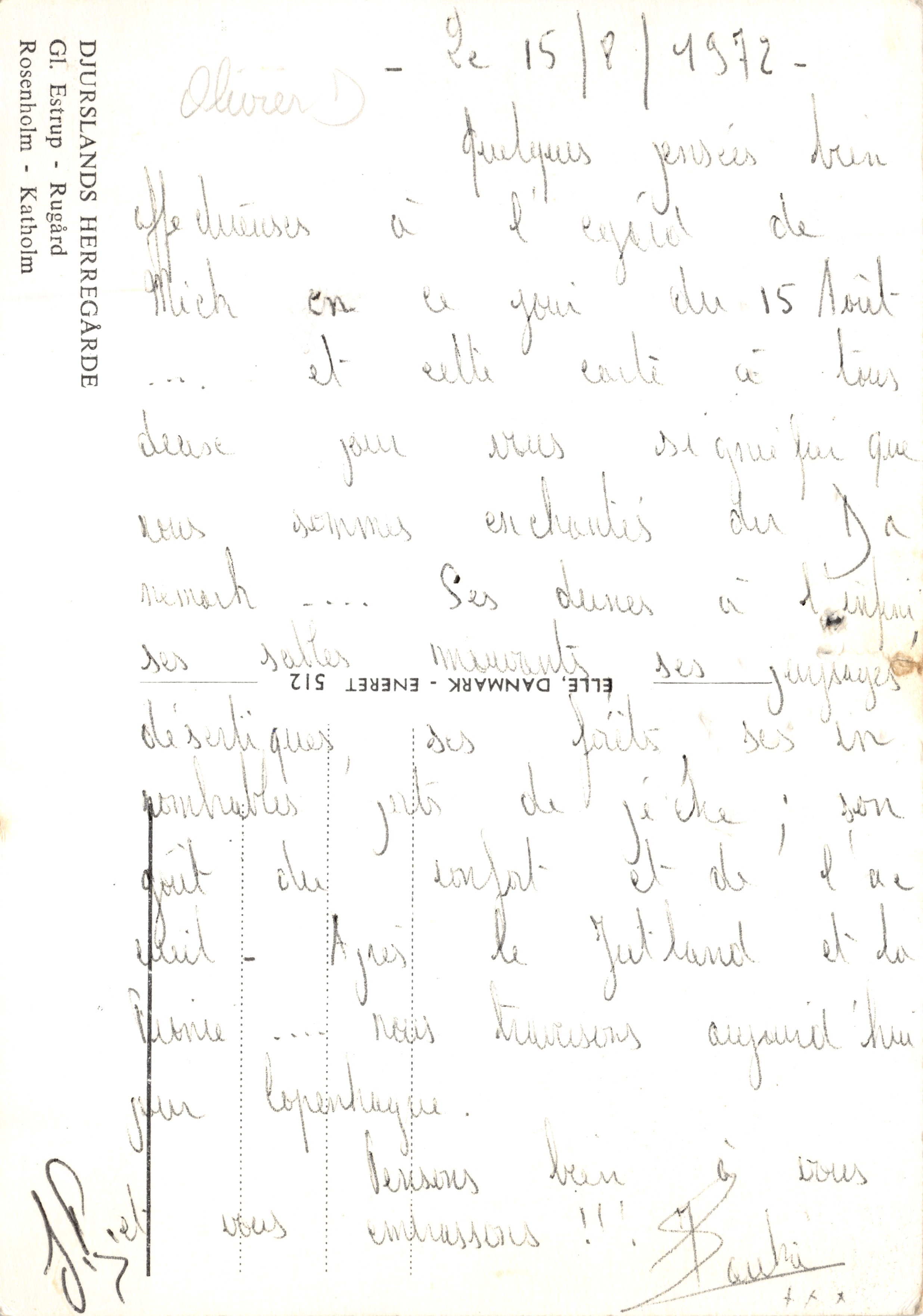 Rosenholm - Rugård — kasteel van Dursland, Denemarken — uitgever GI ESTRUP - RUGÅRD, n° 512 — Achterkant