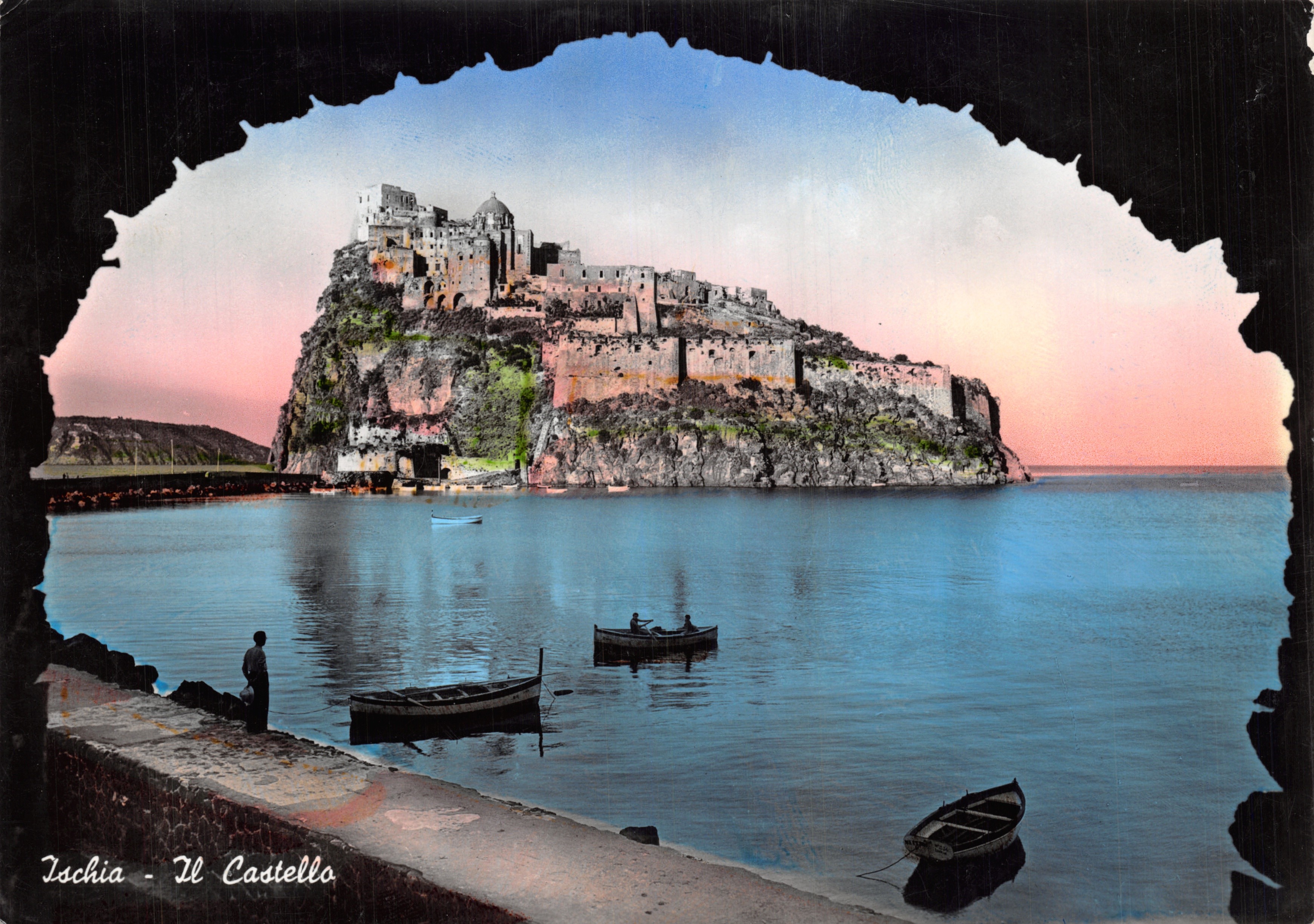 Ischia - Il Castello — vista del castello su una collina rocciosa, editore Ediz. Buonocore Pietro - Riv. Mon