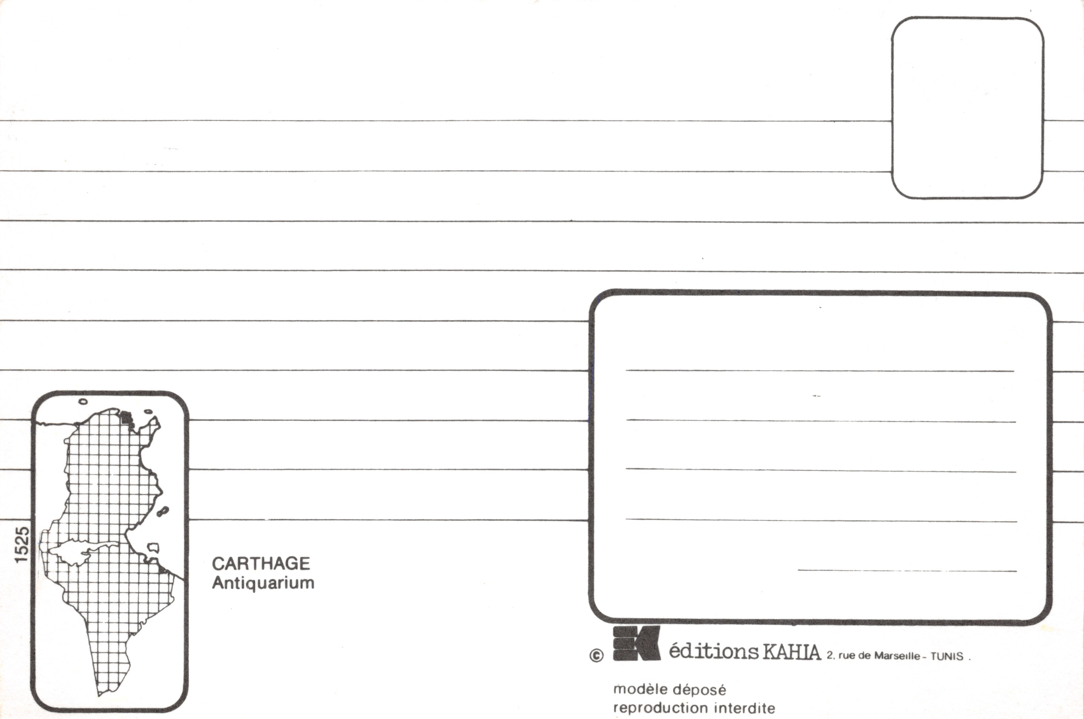 Carthage — Antiquarium — uitgever edities KAHIA — Achterkant