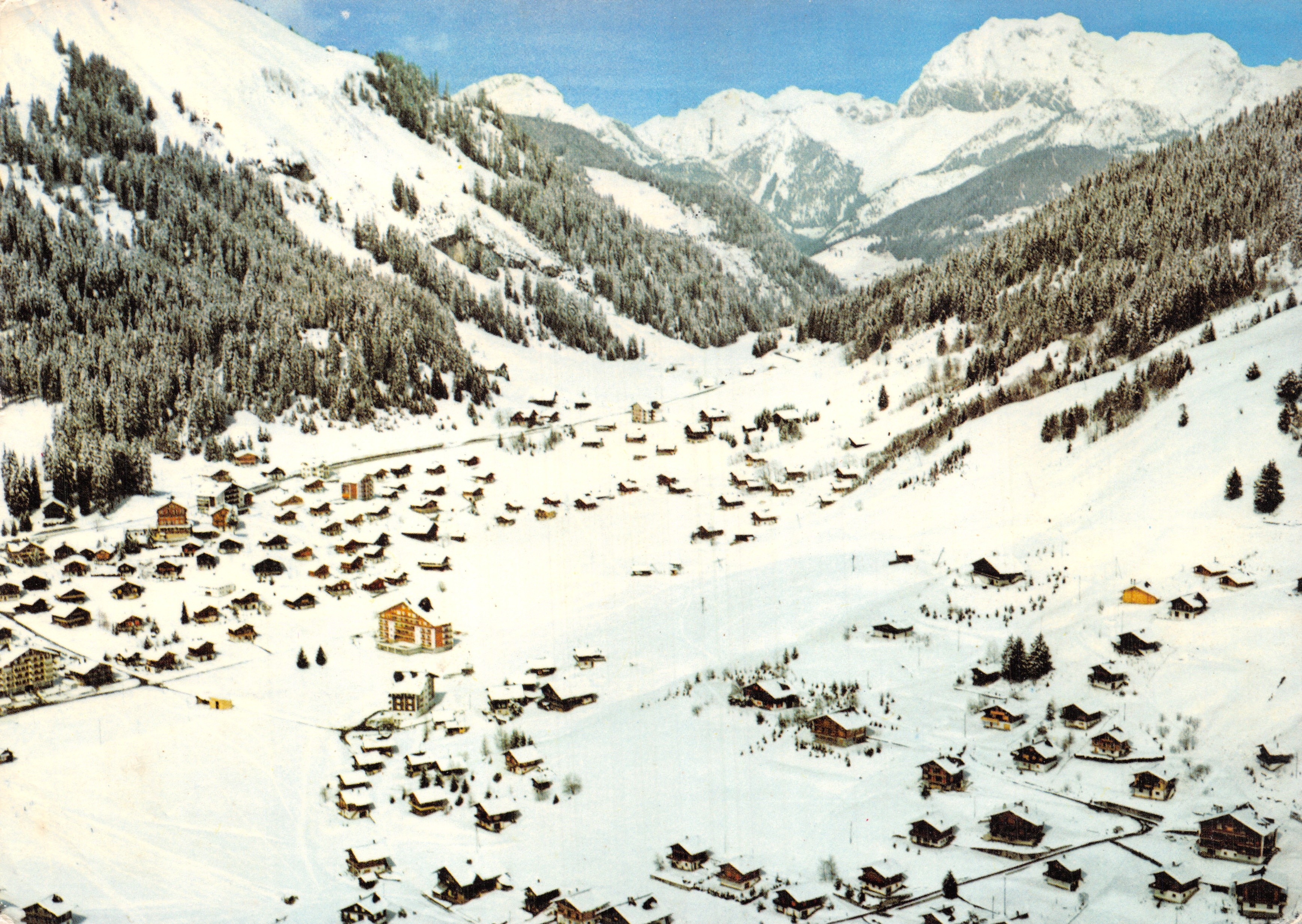 Morgins — vista aerea innevata — Stampa svizzera, n. 14181