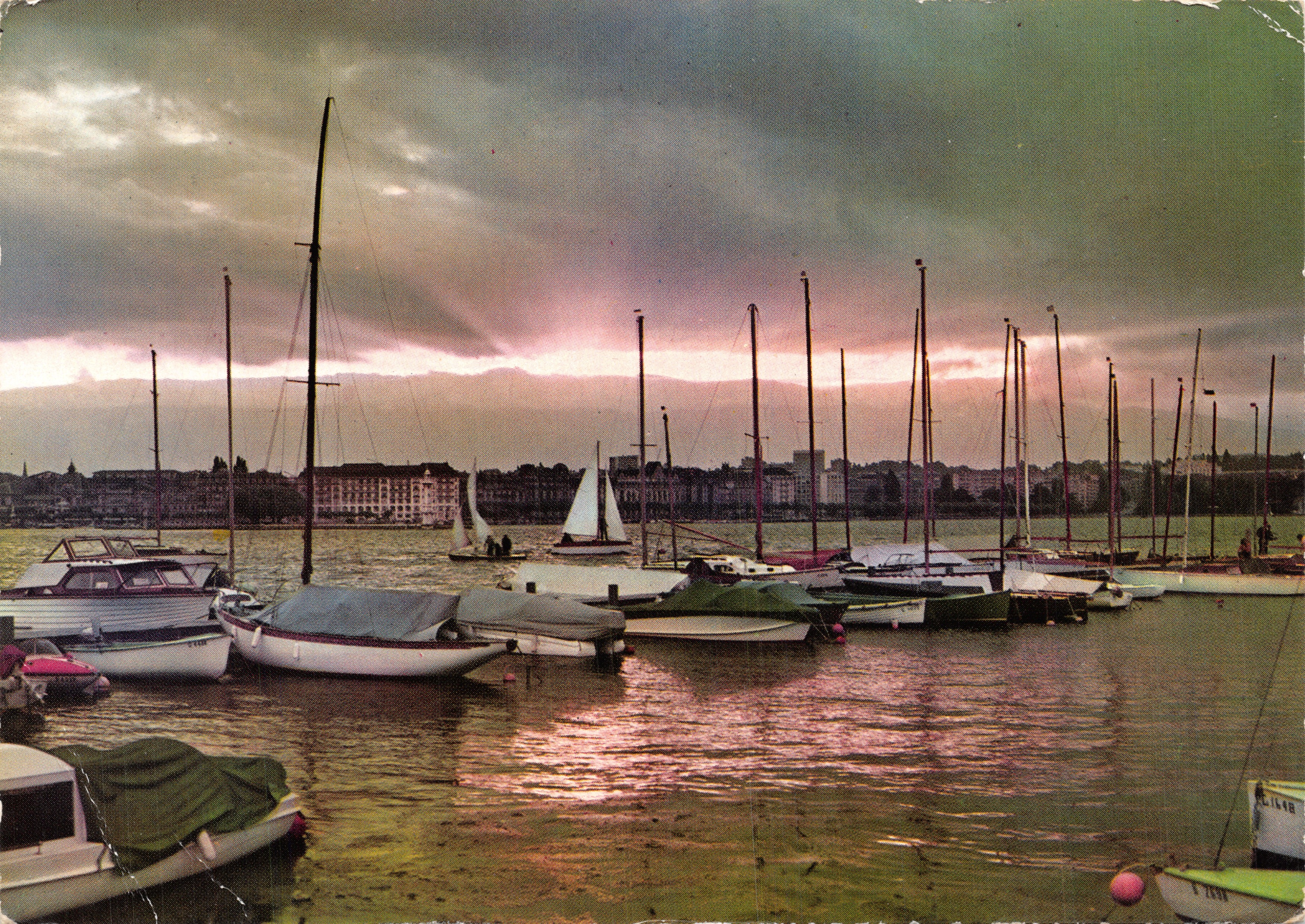 Ginebra — El puerto al atardecer — Editor: FÊTES DE GENÈVE