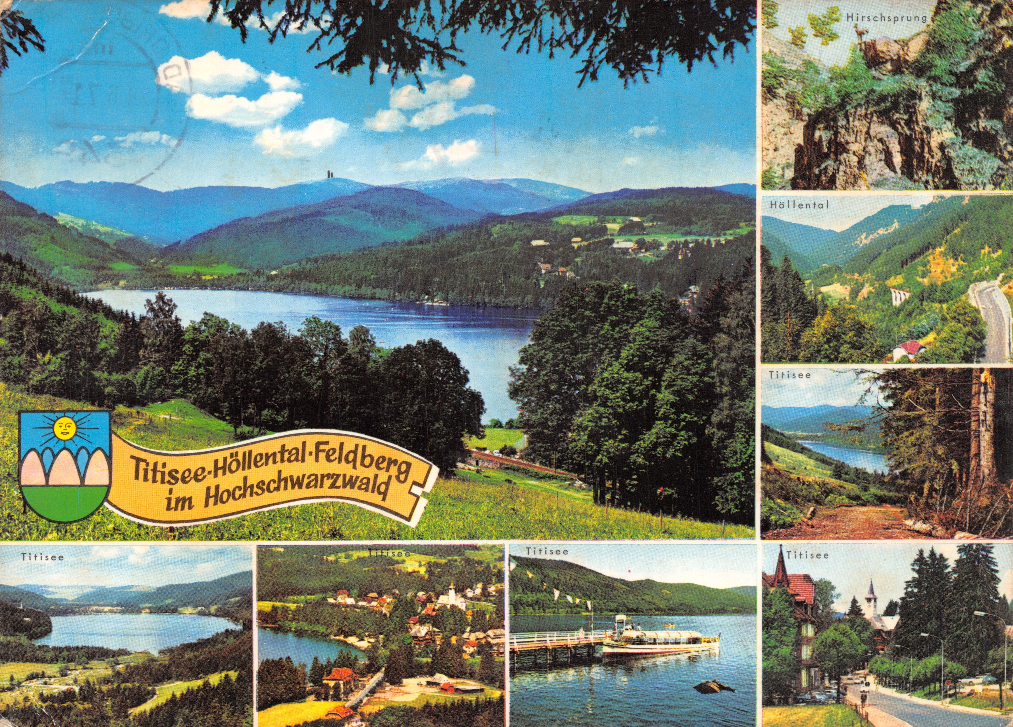 Titisee-Höllental-Feldberg — vue panoramique du lac et des montagnes — Verlag Galle-Leber, FF 2708