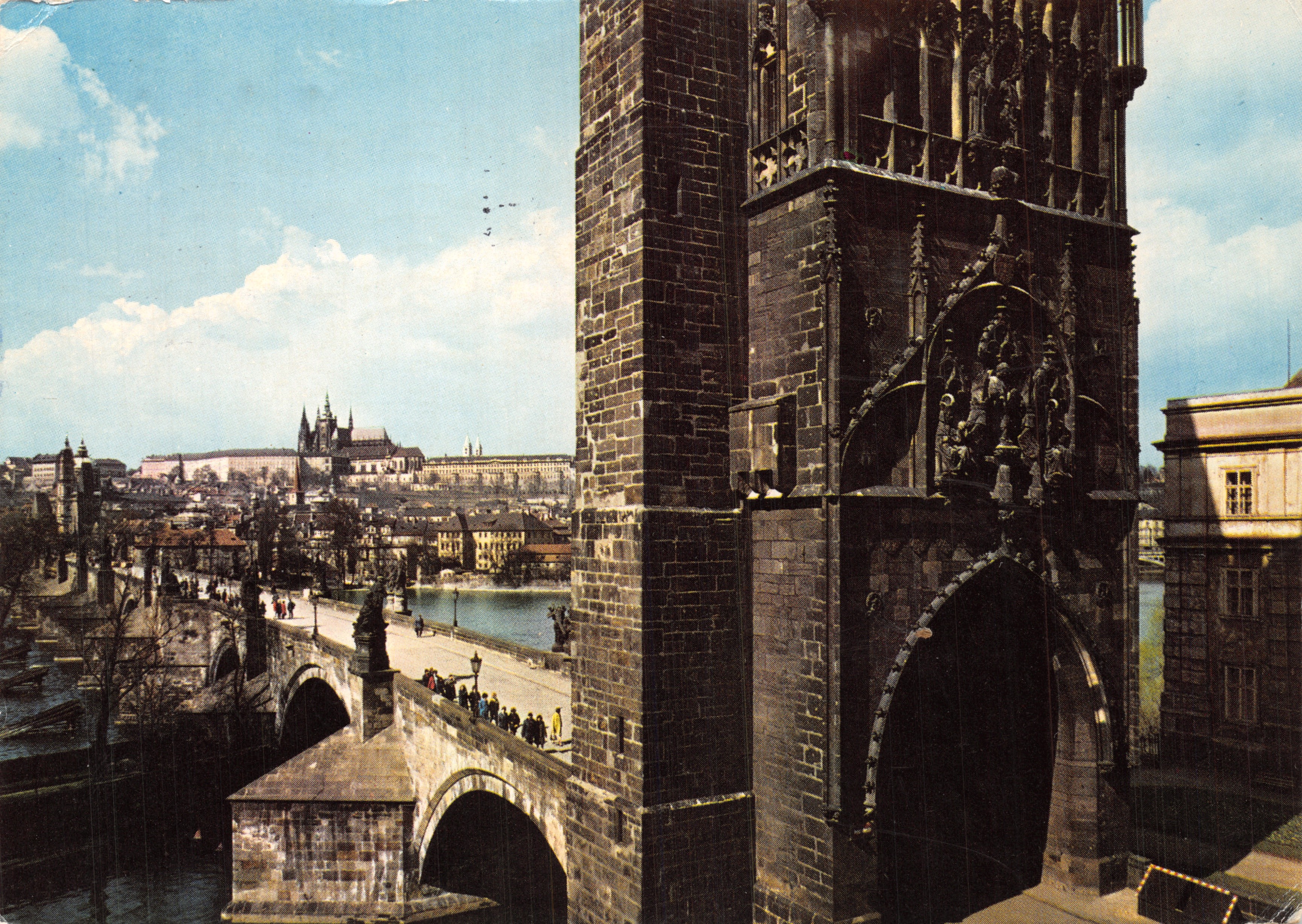 Praha — Charles Bridge met toren Hradčany — uitgever Zdenko Feyfar