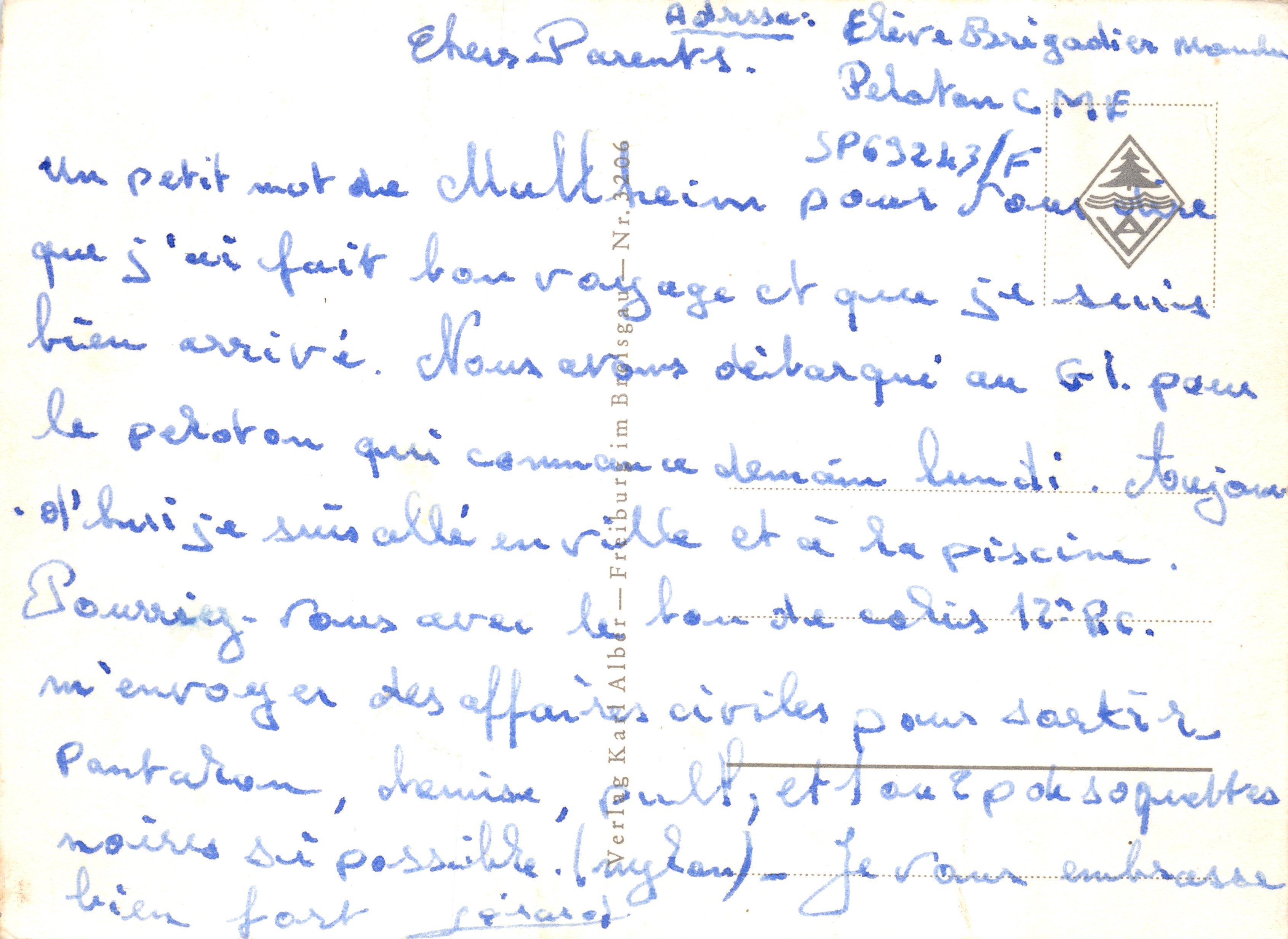 Müllheim/Baden — vue panoramique, édifice administratif, églises et ruisseau — éditeur Landratsamt — Reverso