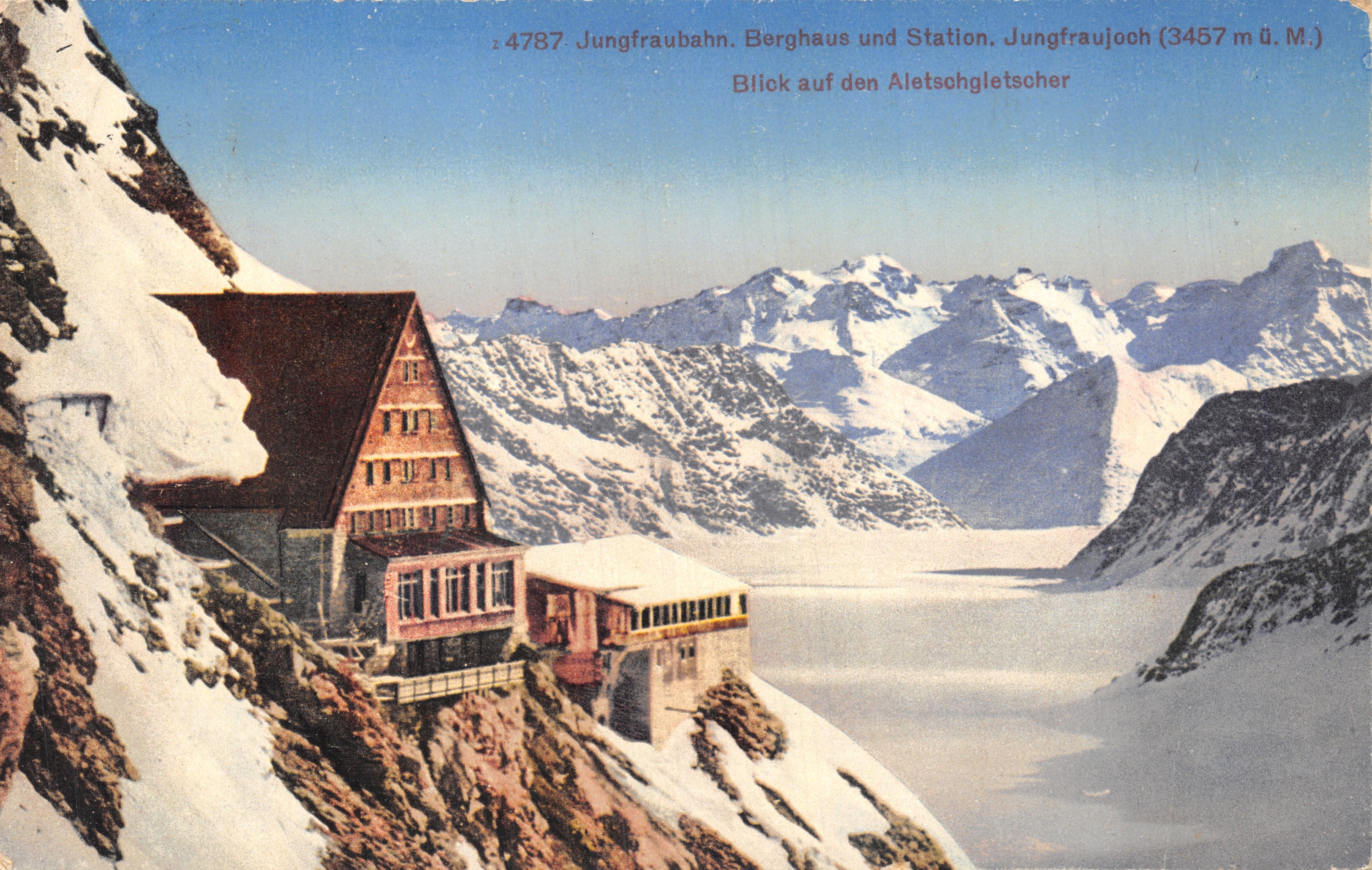 Jungfraubahn — Berghuis en Station Jungfraujoch (3457 m boven zeeniveau) — uitgave Fotograaf Zürich