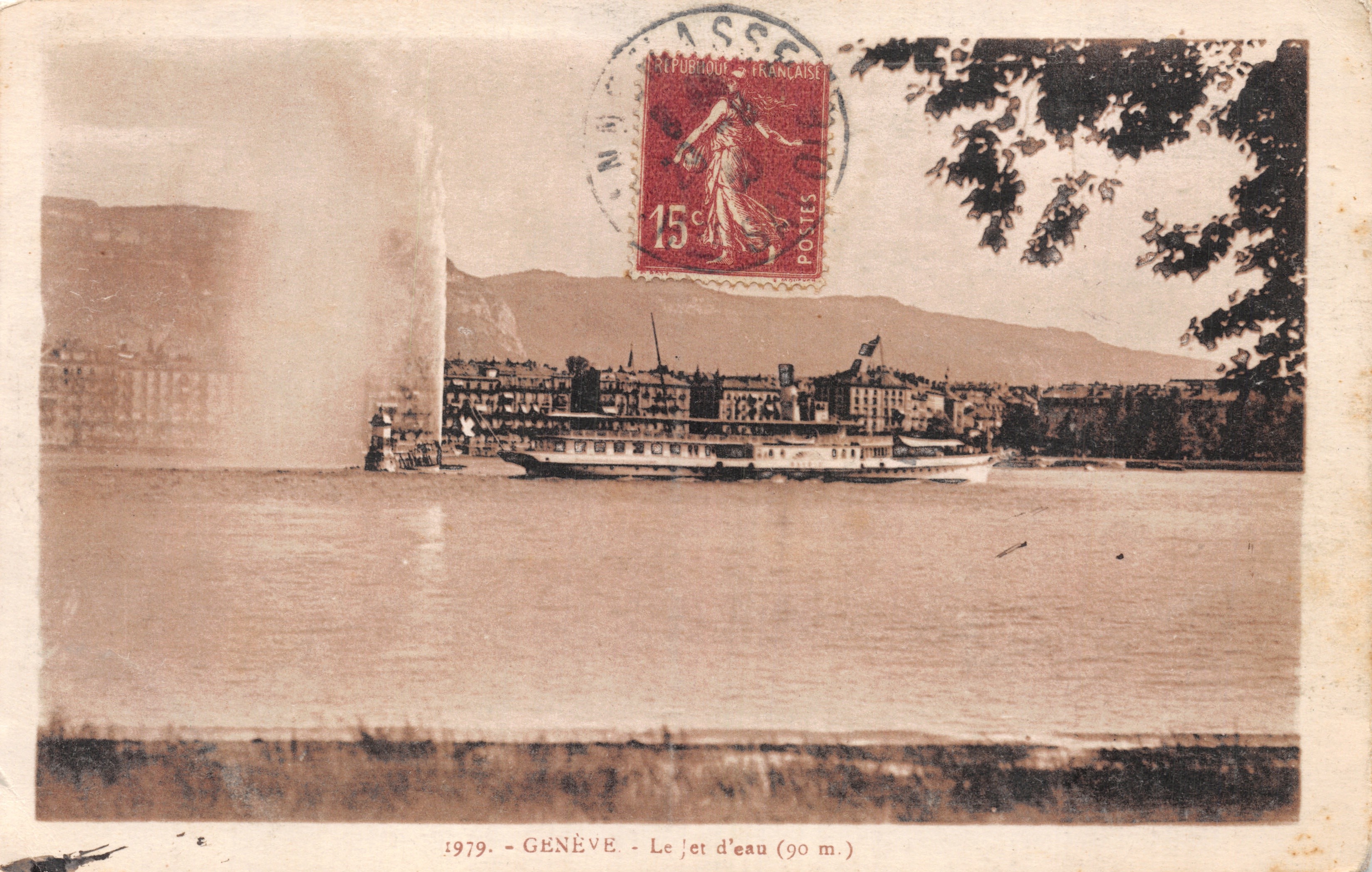 Ginebra — El Jet d'eau (90 m.) — J. Ronoblet, Annemasse (Hte-Savoie)