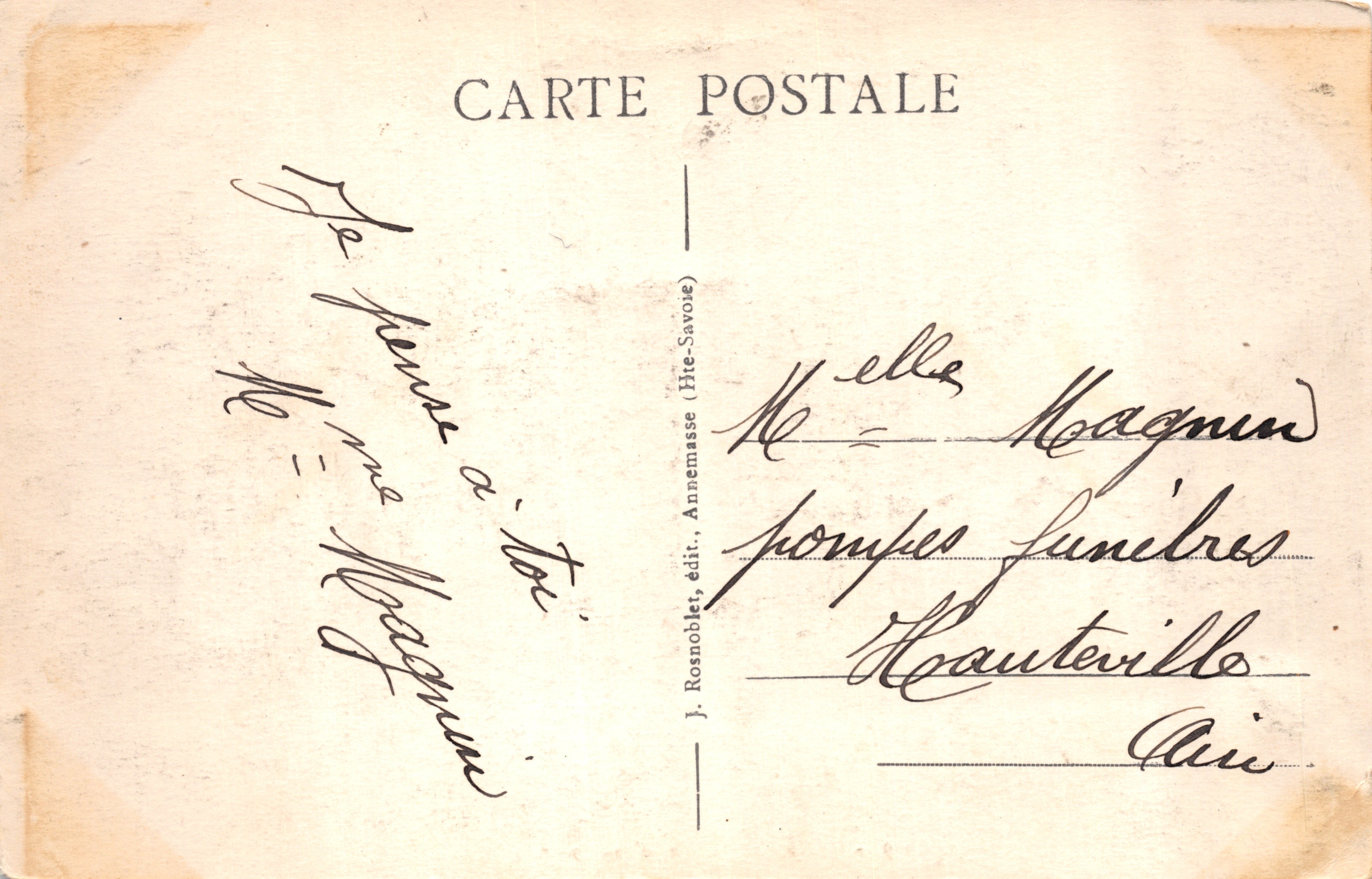 Ginebra — El Jet d'eau (90 m.) — J. Ronoblet, Annemasse (Hte-Savoie) — Reverso