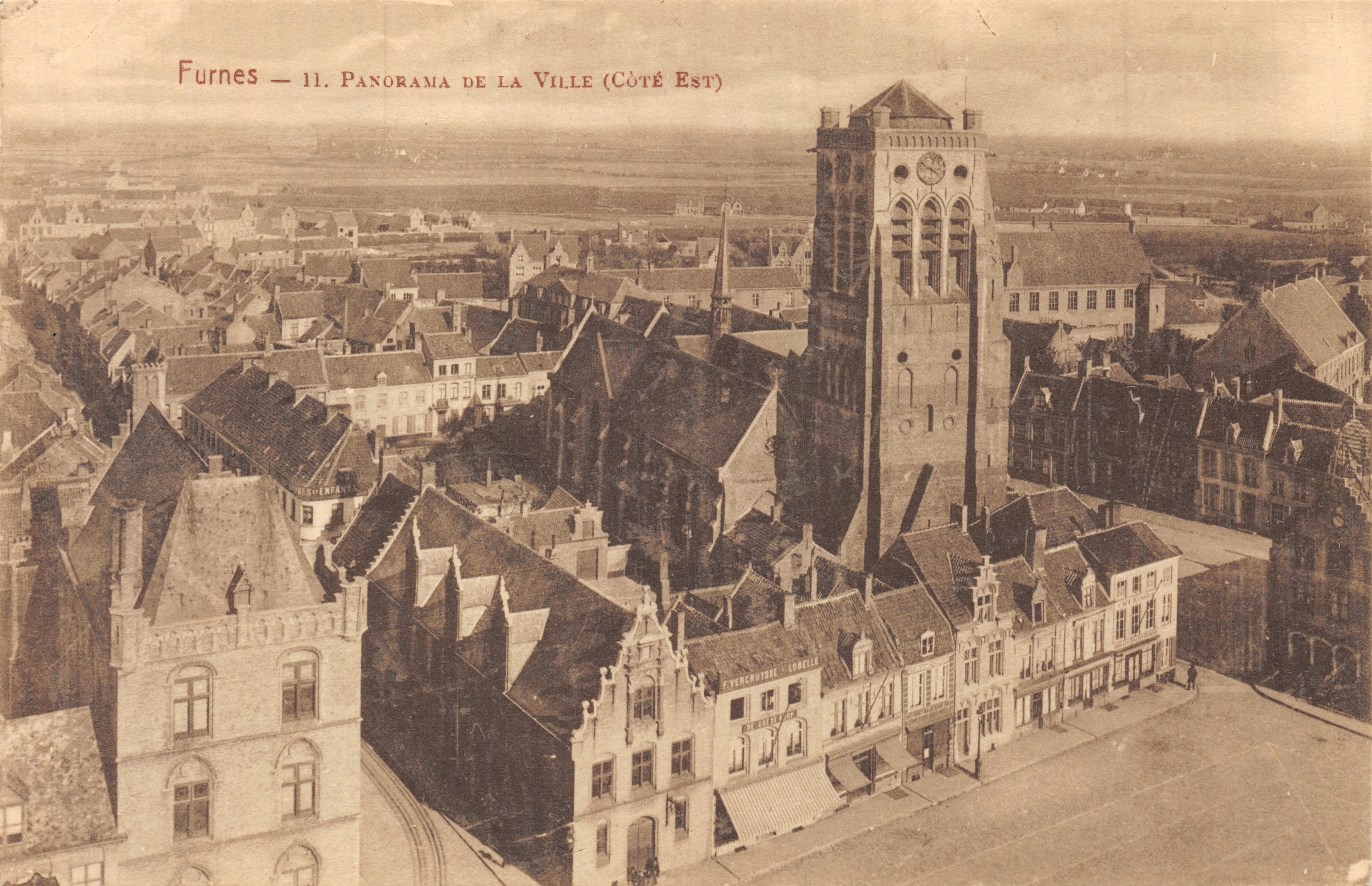Furnes — Panorama de la Ville (Côté Est) — Éditeur : R. Renthen-Lachèrel