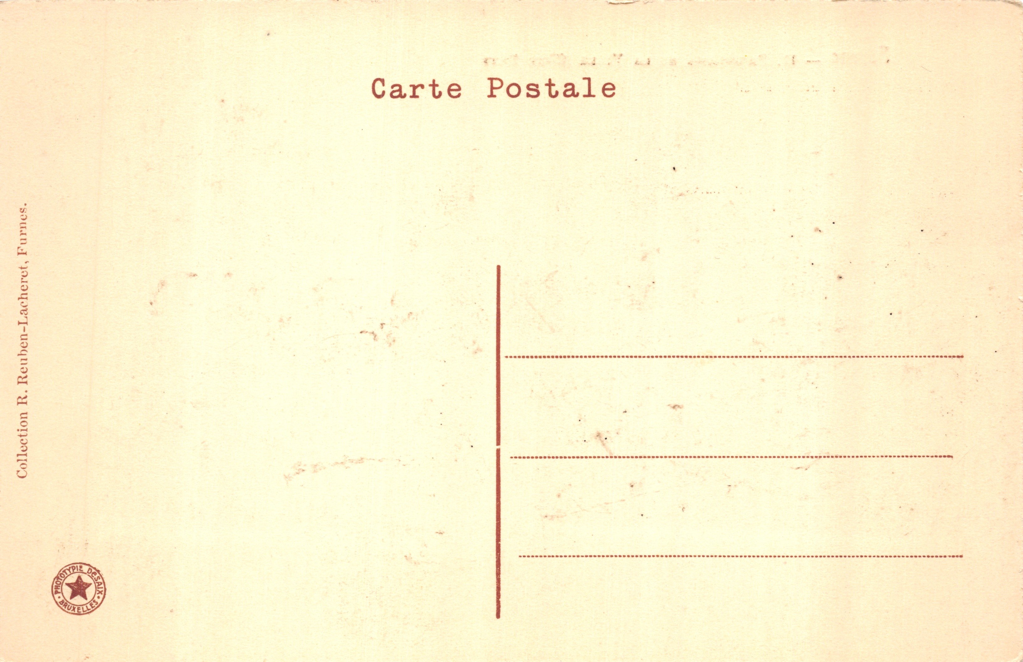 Furnes — Panorama de la Ville (Côté Est) — Éditeur : R. Renthen-Lachèrel — Verso