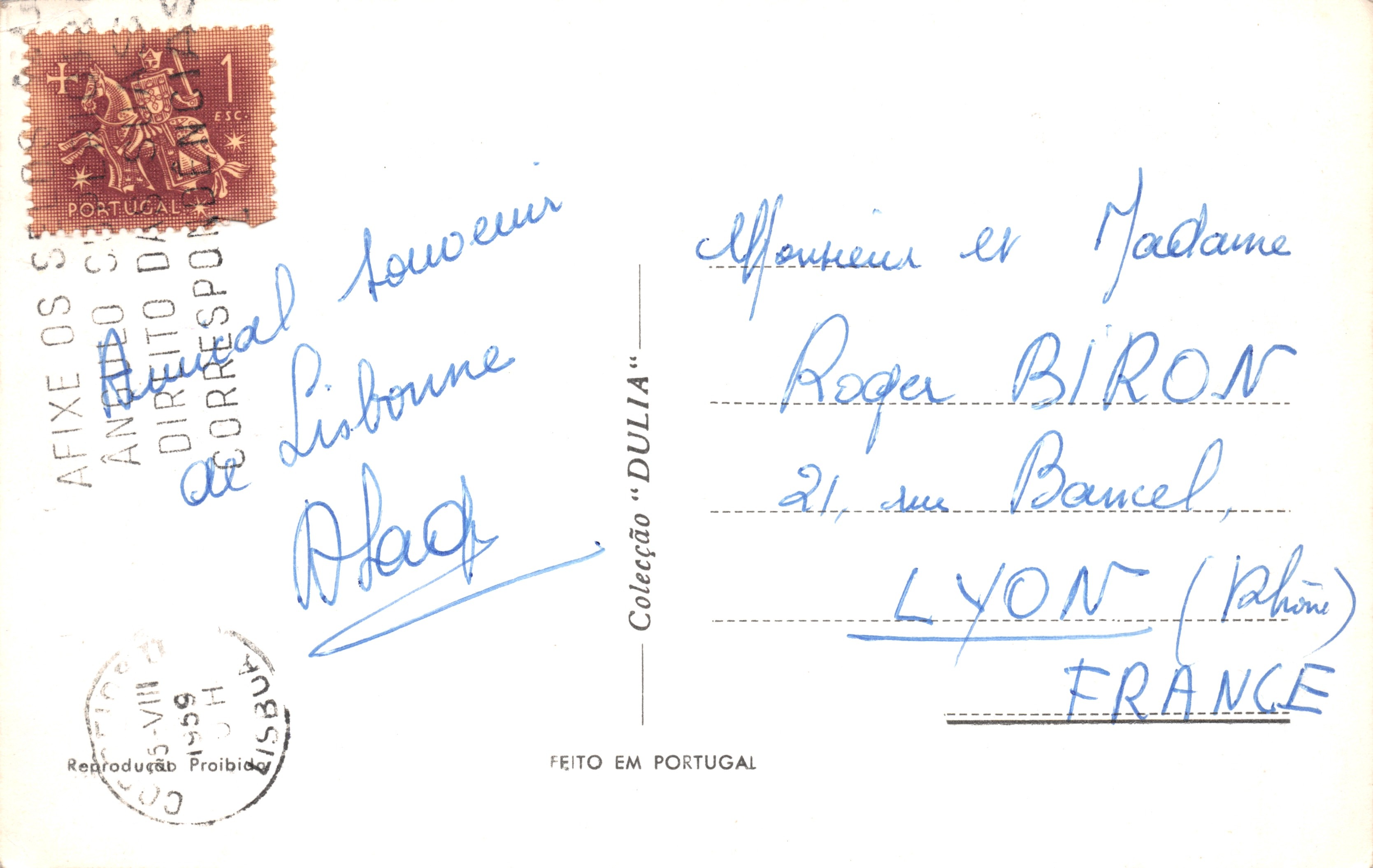 Lissabon — Basiliek van de Ster — uitgever DULIA — Achterkant