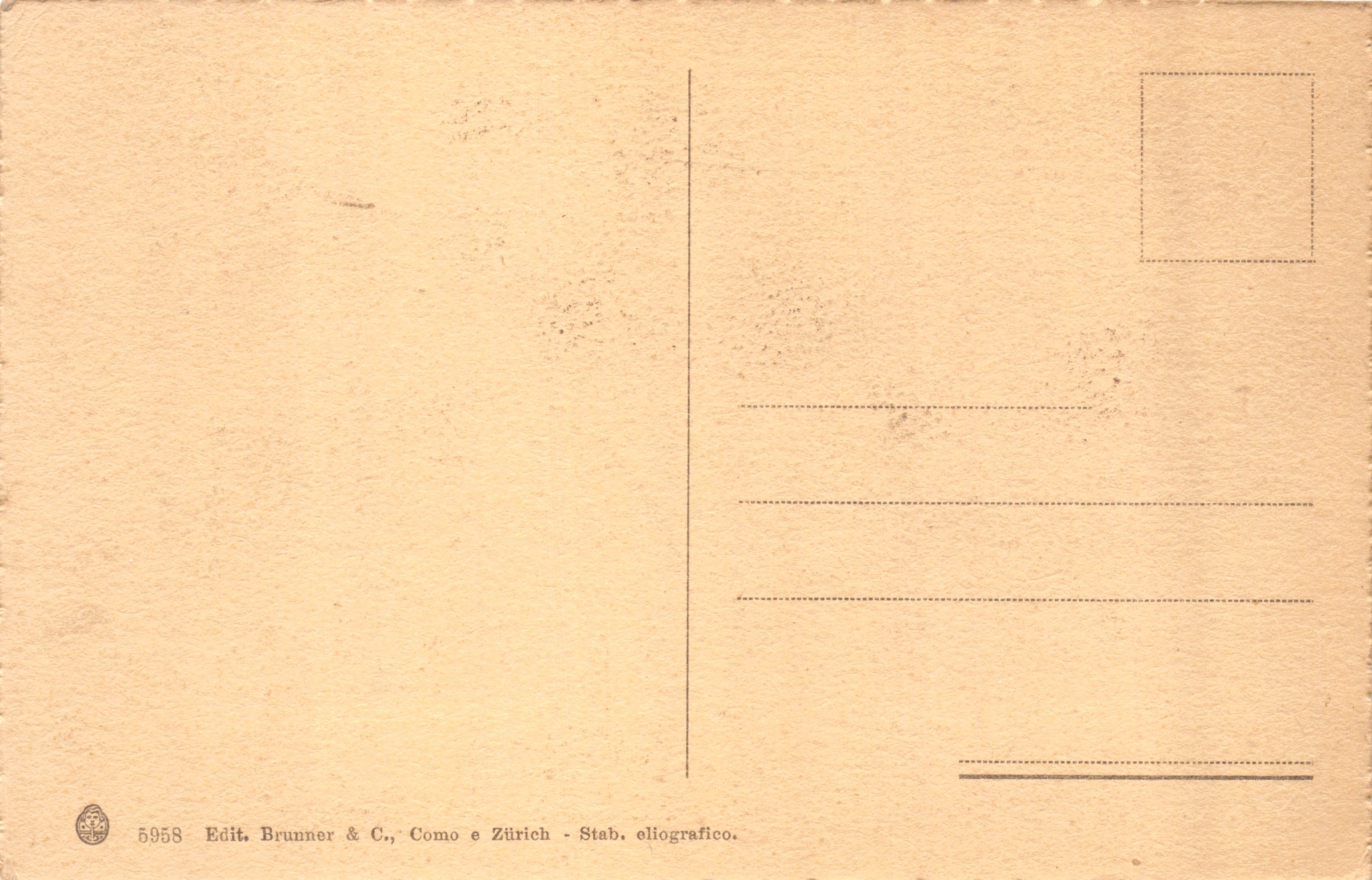 S. Giovanni Battista - Dettaglio — portrait de l'artiste (A. del Sarto) — éditeur Edit. Brunner & C., Como e Zürich — Verso