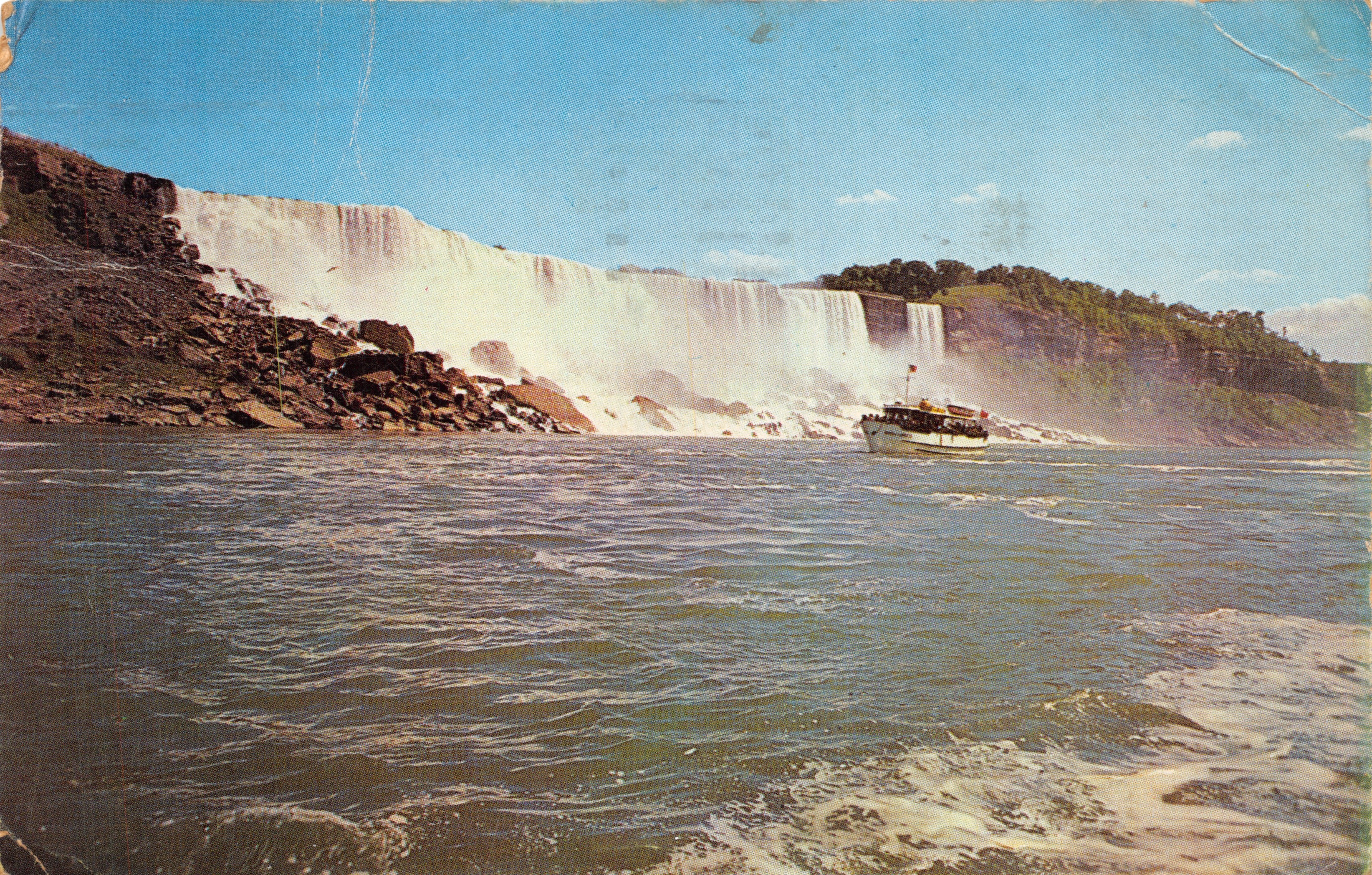 Niagara Falls — Vue de la chute des Américains — éditeur A & A Greeting Cards, Tonawanda