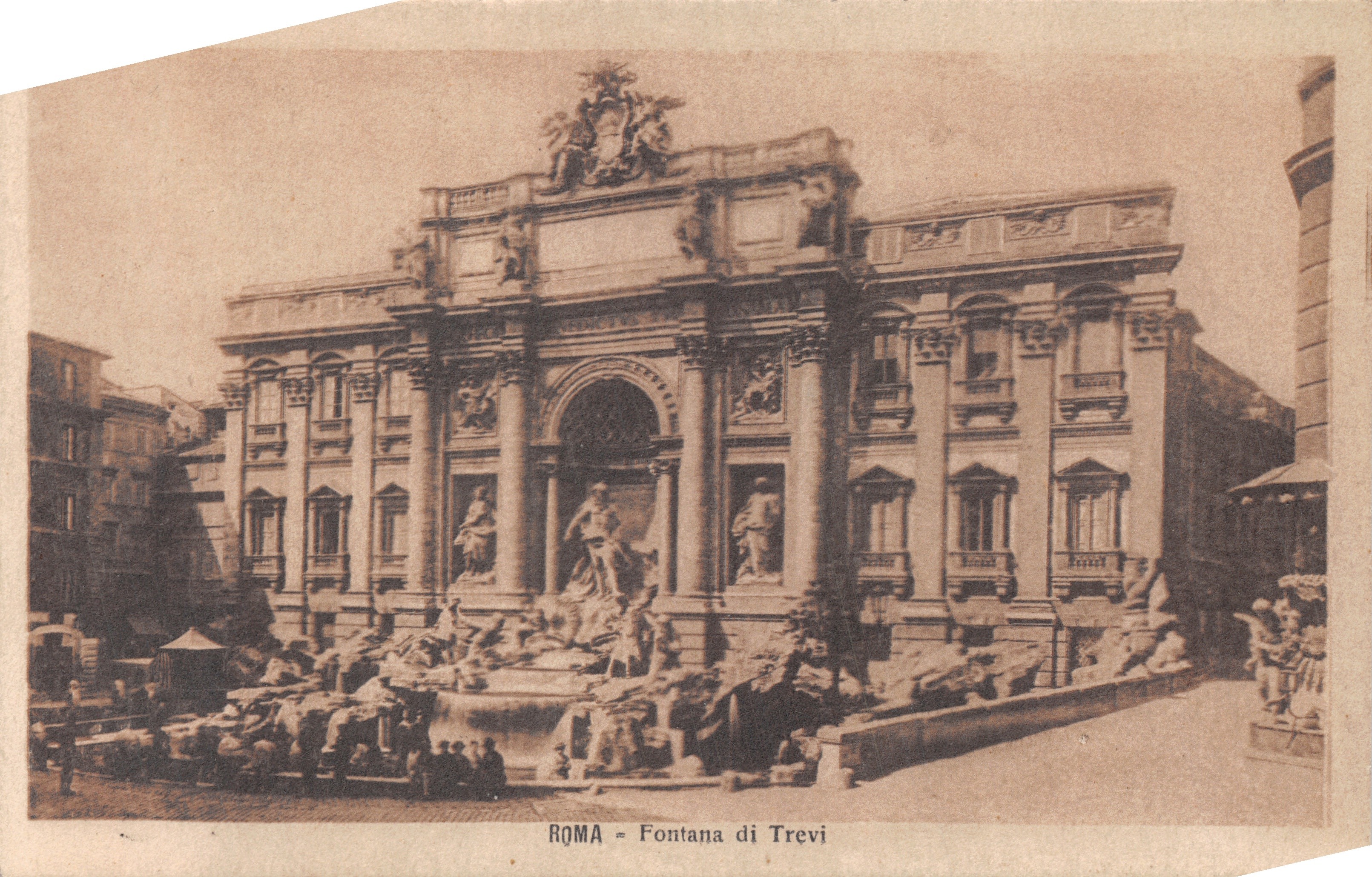 Roma - Fontana di Trevi — vue de la fontaine avec sculptures et bassin, éditeur S.P.A. n° 199 - Serie I