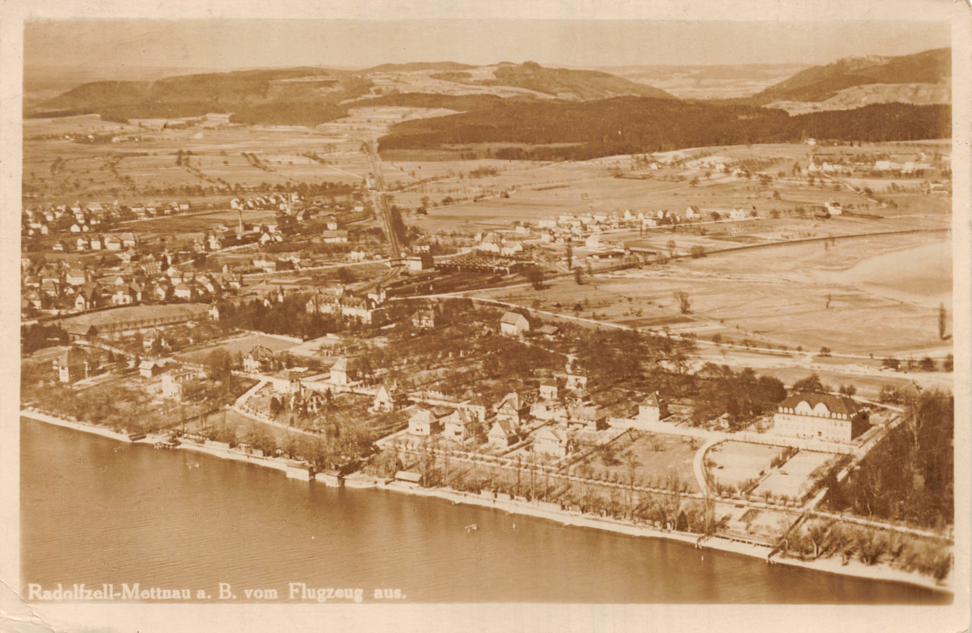 Radolfzell-Mettman a.B. — vue aérienne depuis un avion — éditeur Frankh-Verlag Stuttgart-O. Nr. 18621