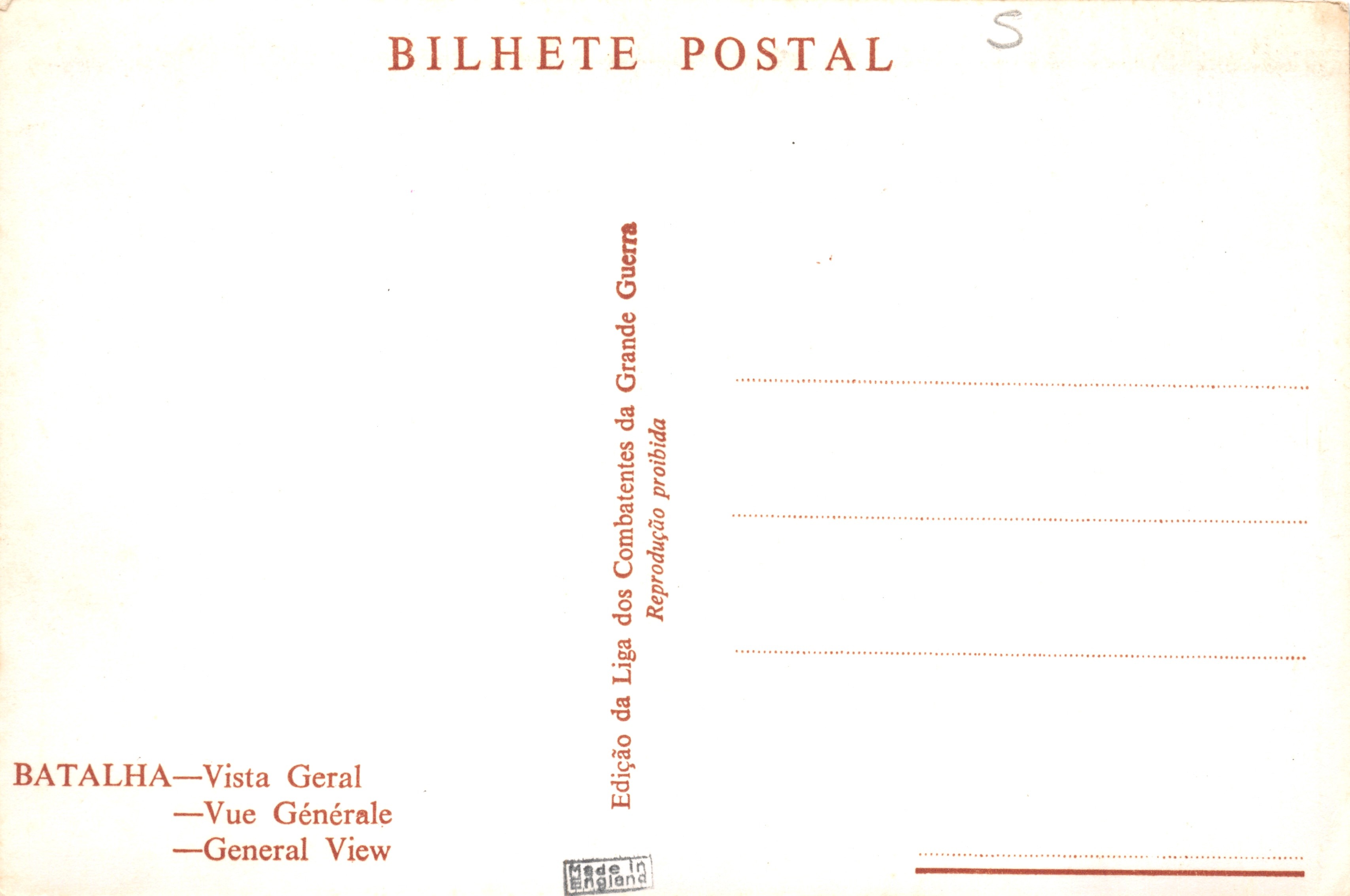 Batalha — Vue Générale — Éditeur: Edição da Liga dos Combatentes da Grande Guerra — Achterkant