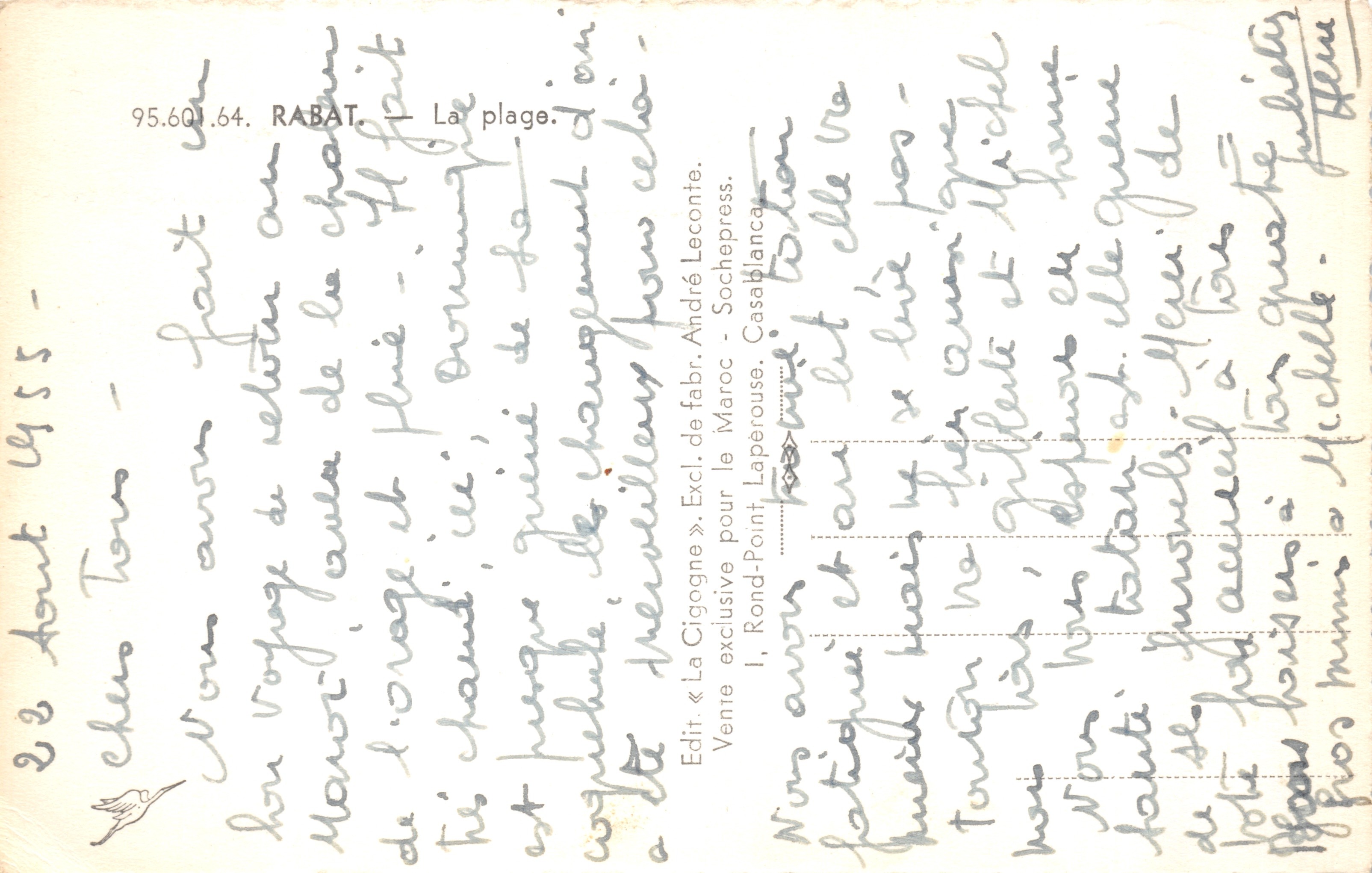 Spiaggia di Rabat — vista con fortificazioni — editore CIGOGNE, n. 21 — Verso