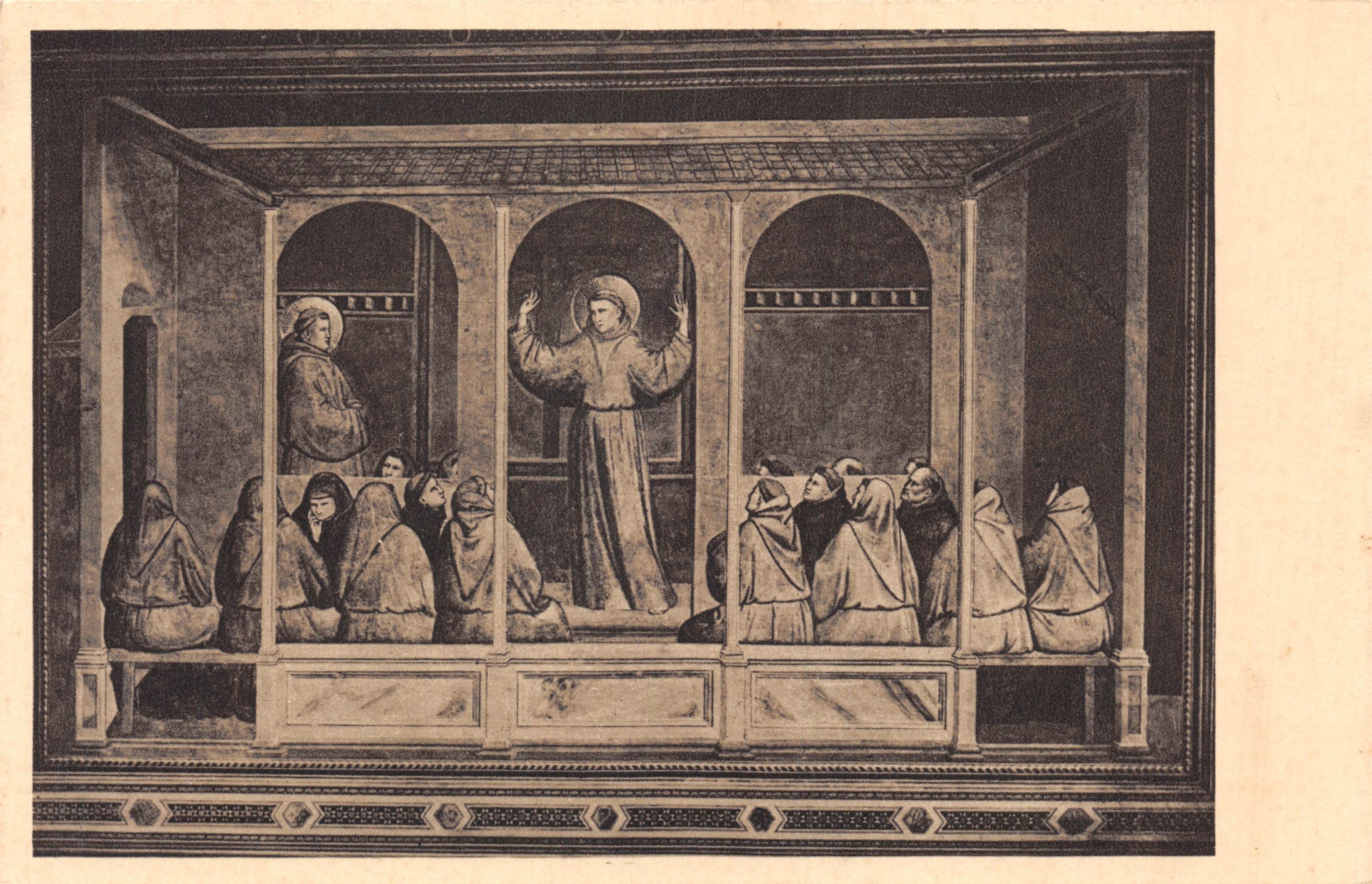 S. Francisco aparece ante S. Antonio de Padua — fresco de Giotto — editor CASA DELL'ARTE CRISTIANA - MILANO