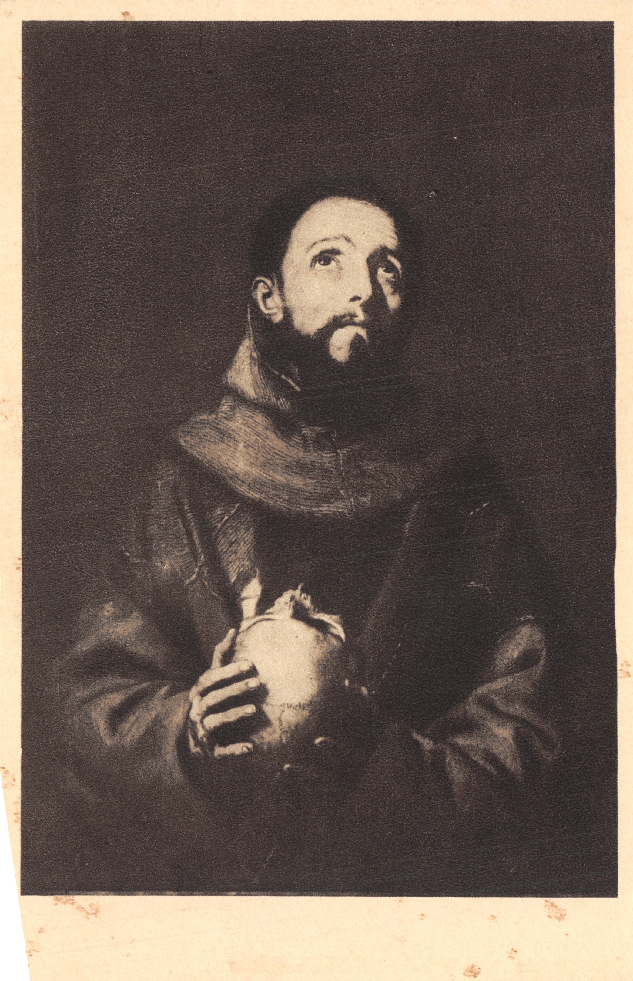 Sint Franciscus van Assisi — voorstelling van de kunstenaar Giuseppe de Ribera genaamd Lo Spagnoleto — uitgever Casa dell'Arte Cristiana Milano