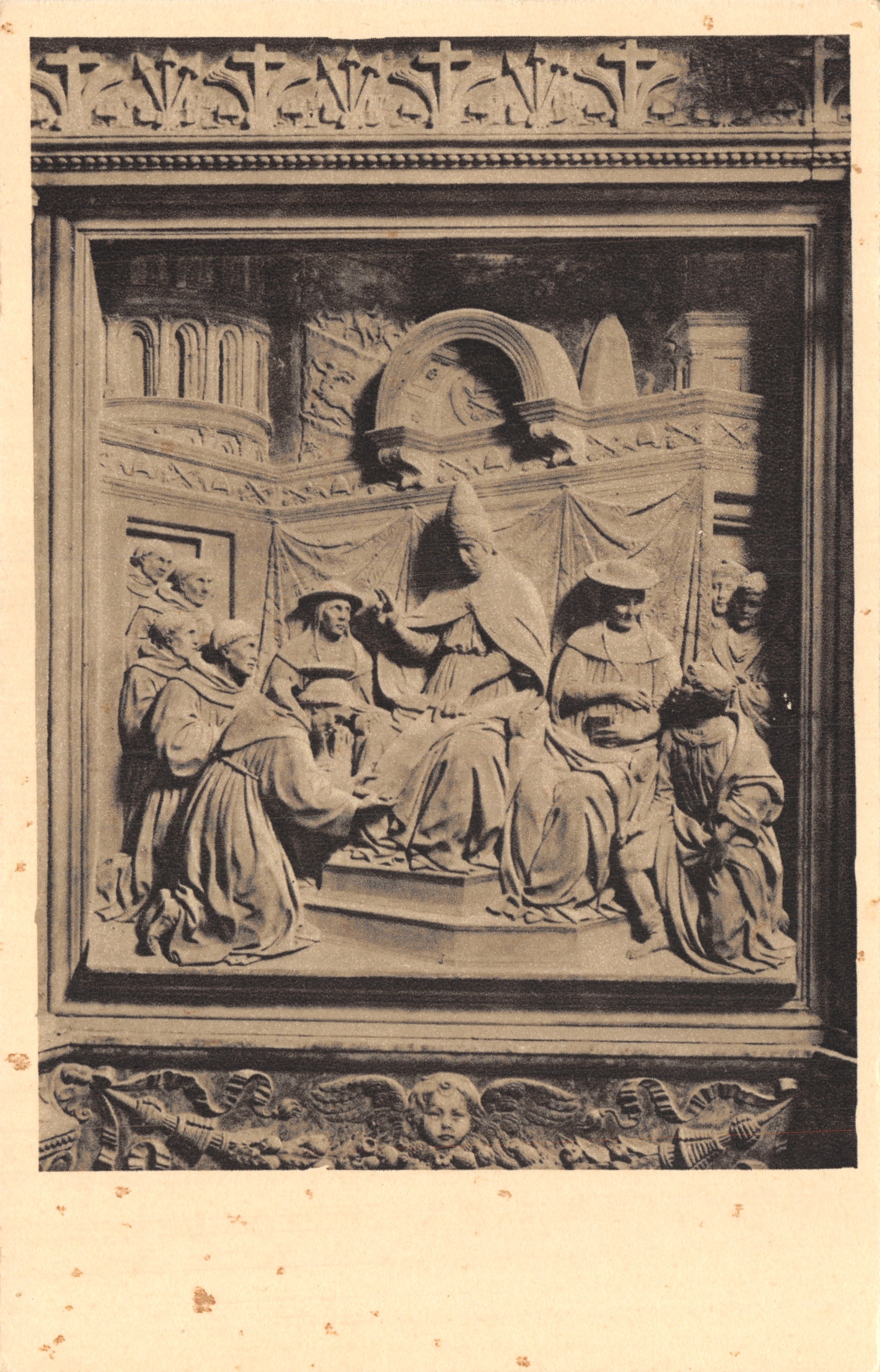 Papa Clemente VII — dettaglio del pulpito della cappella di San Francesco — Casa dell'Arte Cristiana, Milano
