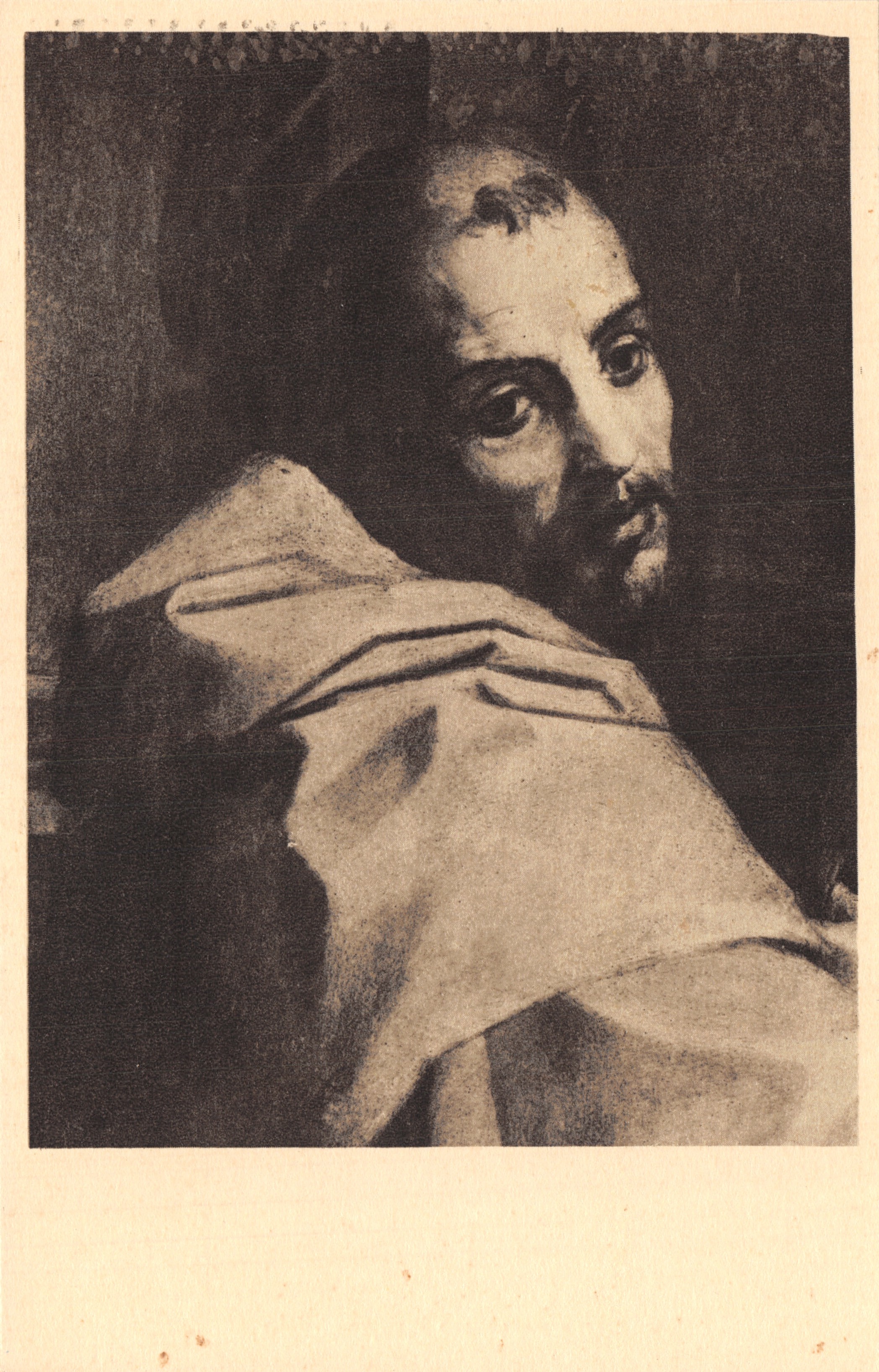 San Francesco — dettaglio del dipinto « La Madonne delle Arpie » — Andrea del Sarto (1487-1531) — editore CASA DELL'ARTE CRISTIANA - MILANO
