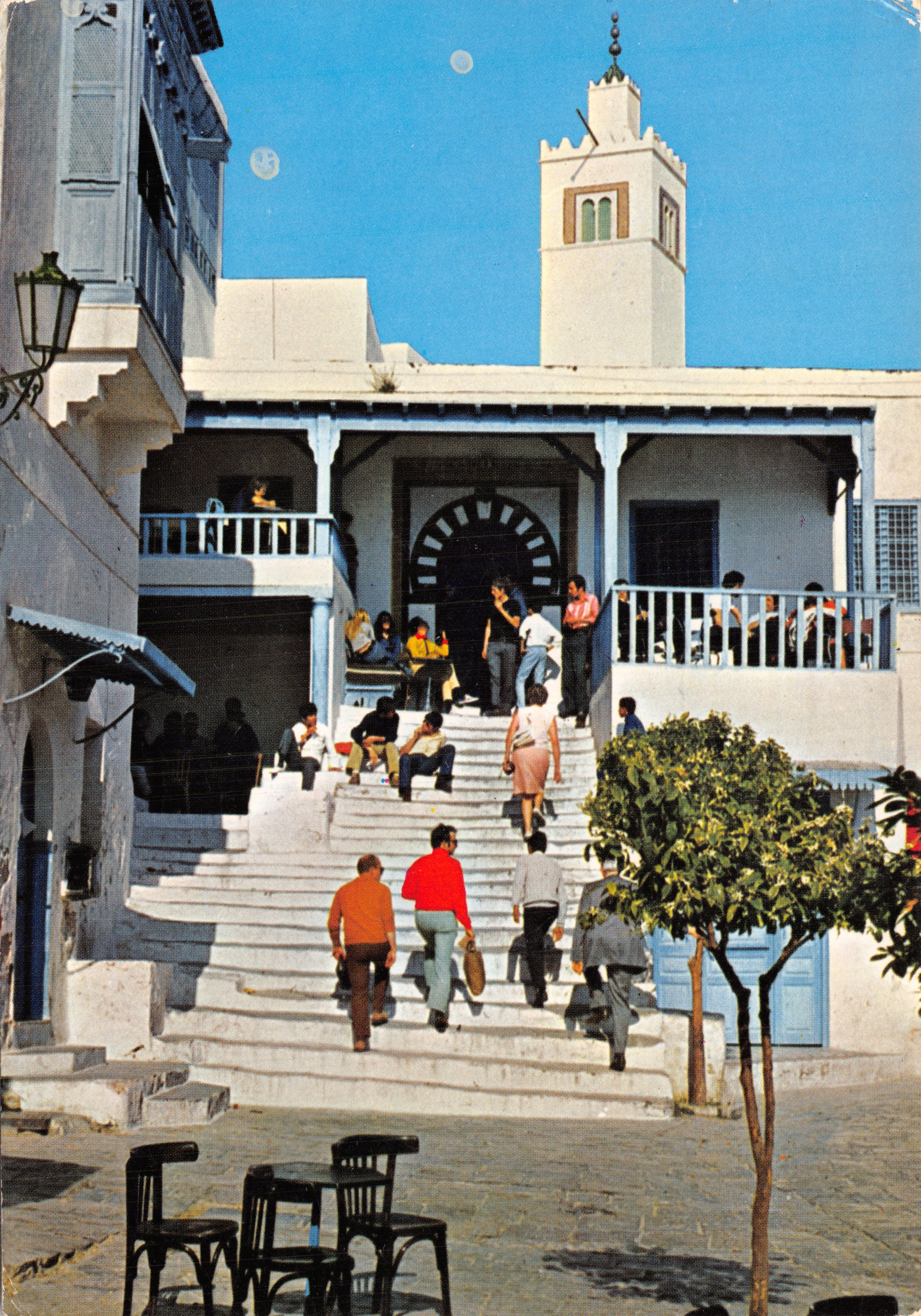 Mosquée de KAHIA — vue de l'entrée avec minaret — éditeur KAHIA, 2 rue de Marseille, Tunis