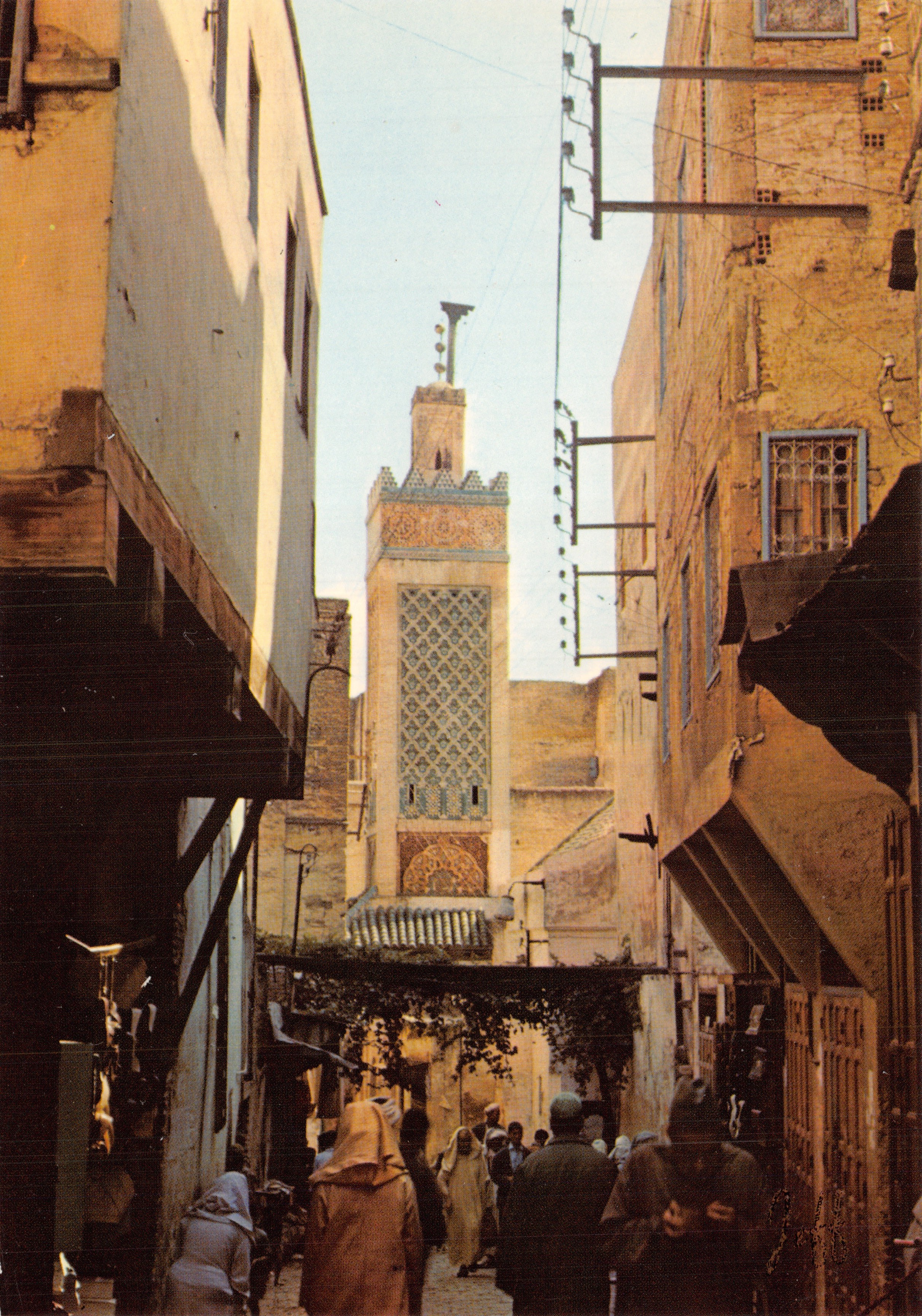 Moskee van Fès — minaret met blauwe motieven — uitgever JEFF, n° 5076 B