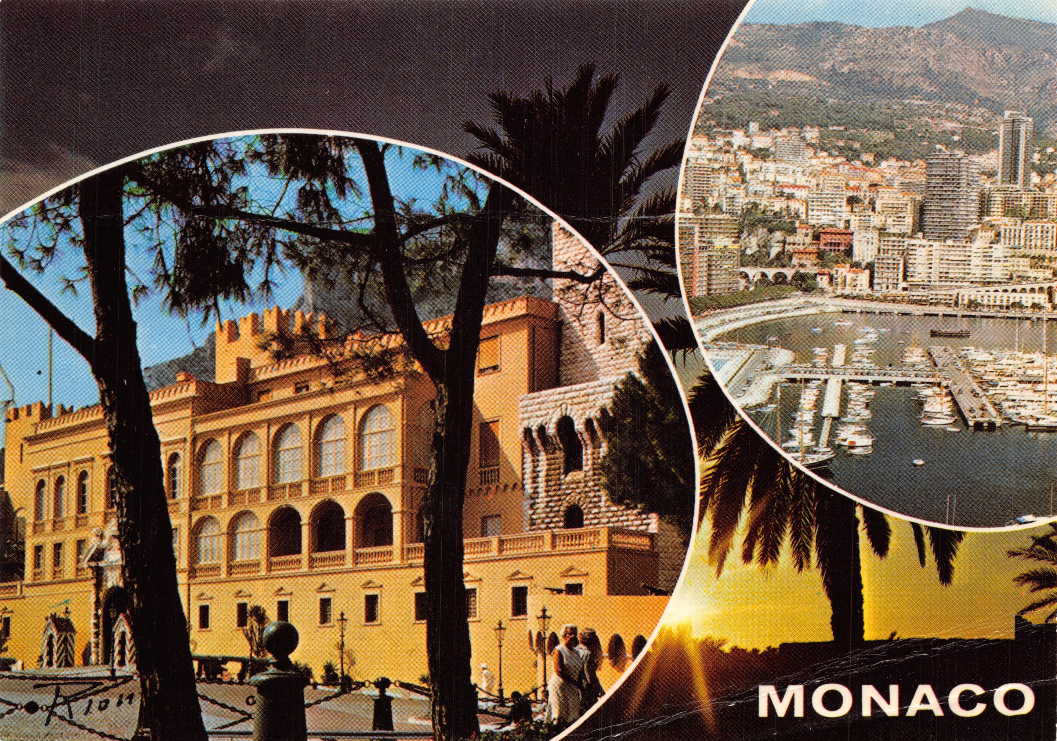Monaco — Palacio del Príncipe y Puerto — Editor A. Rion, Nice