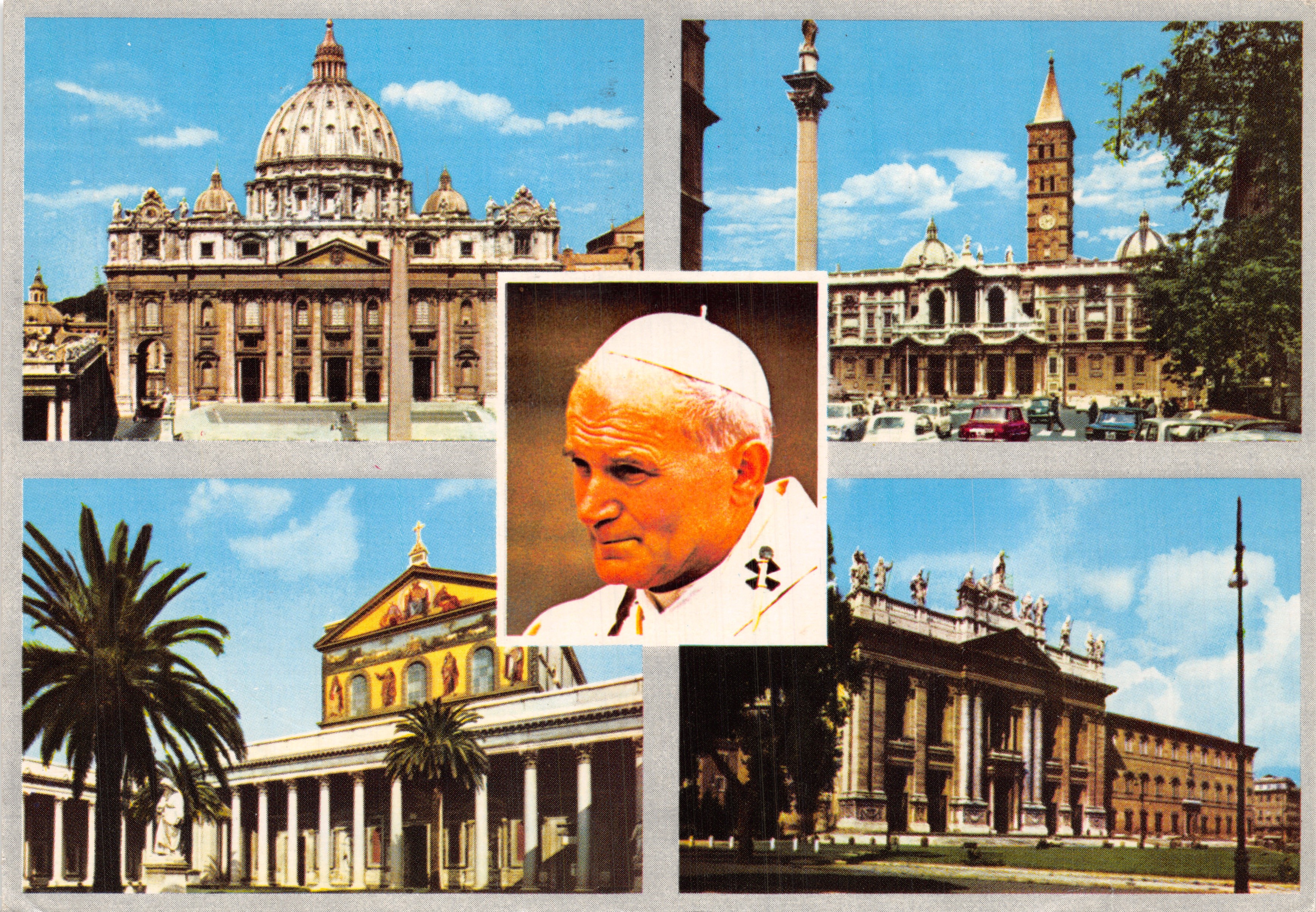 Vatican City — Vue des quatre Basiliques Romaines avec portrait de Jean-Paul II — éditeur MA.PI.R. n°283
