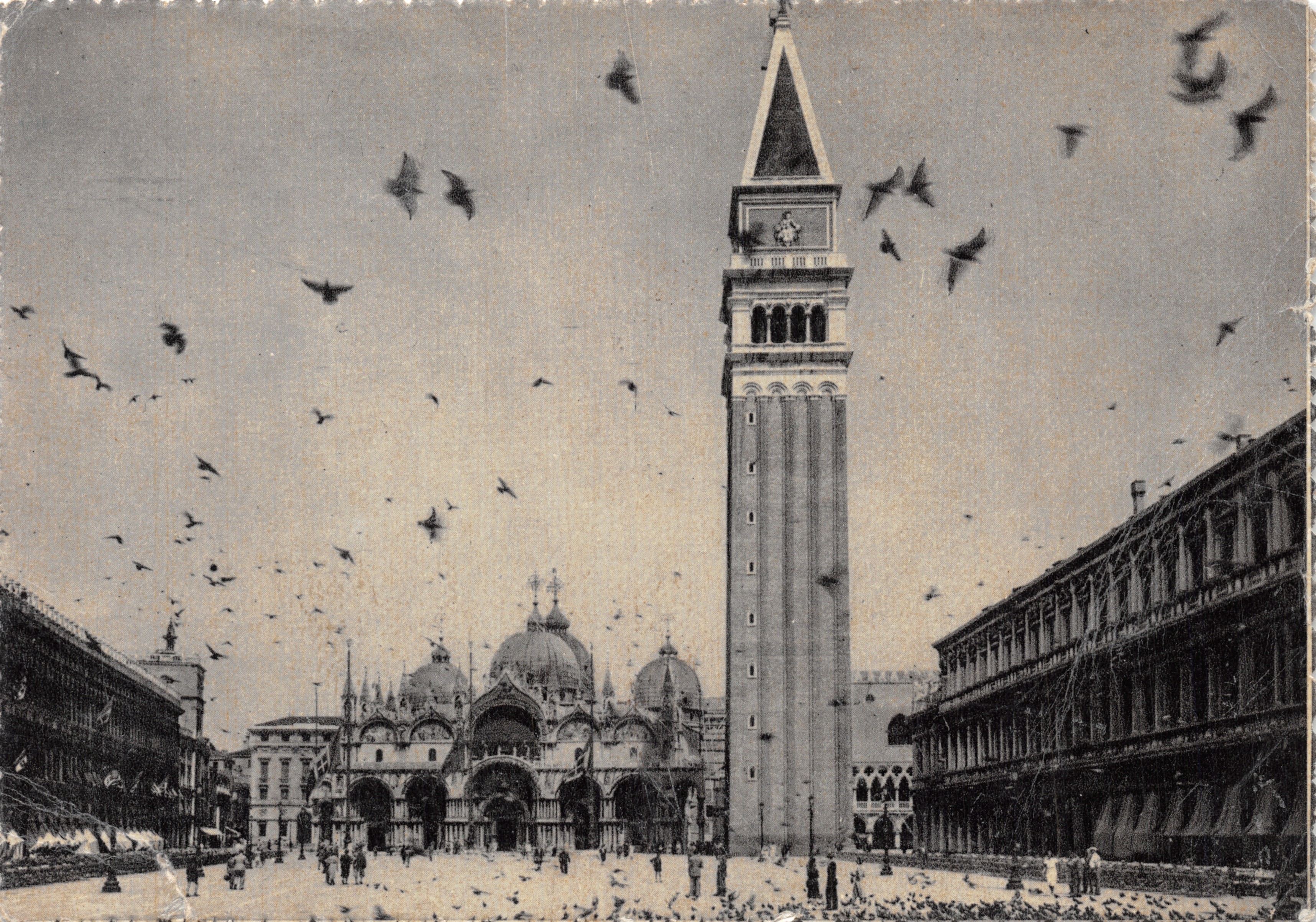 Piazza San Marco — Basiliek en Klokkenstoel van Venetië — uitgever VENEZIA 4871-11