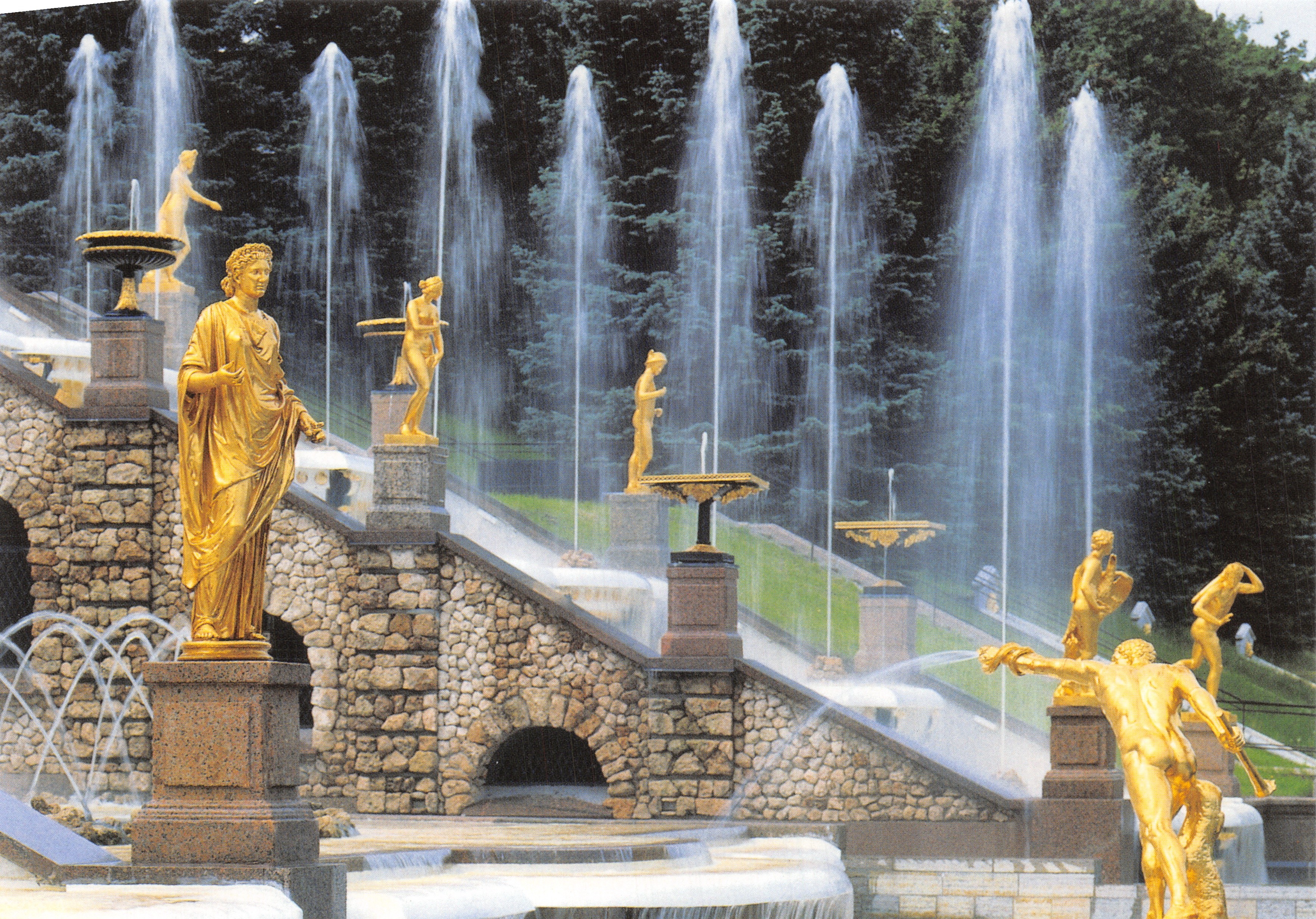 Parc de Peterhof — Grandes cascades occidentales — éditeur non visible Russie