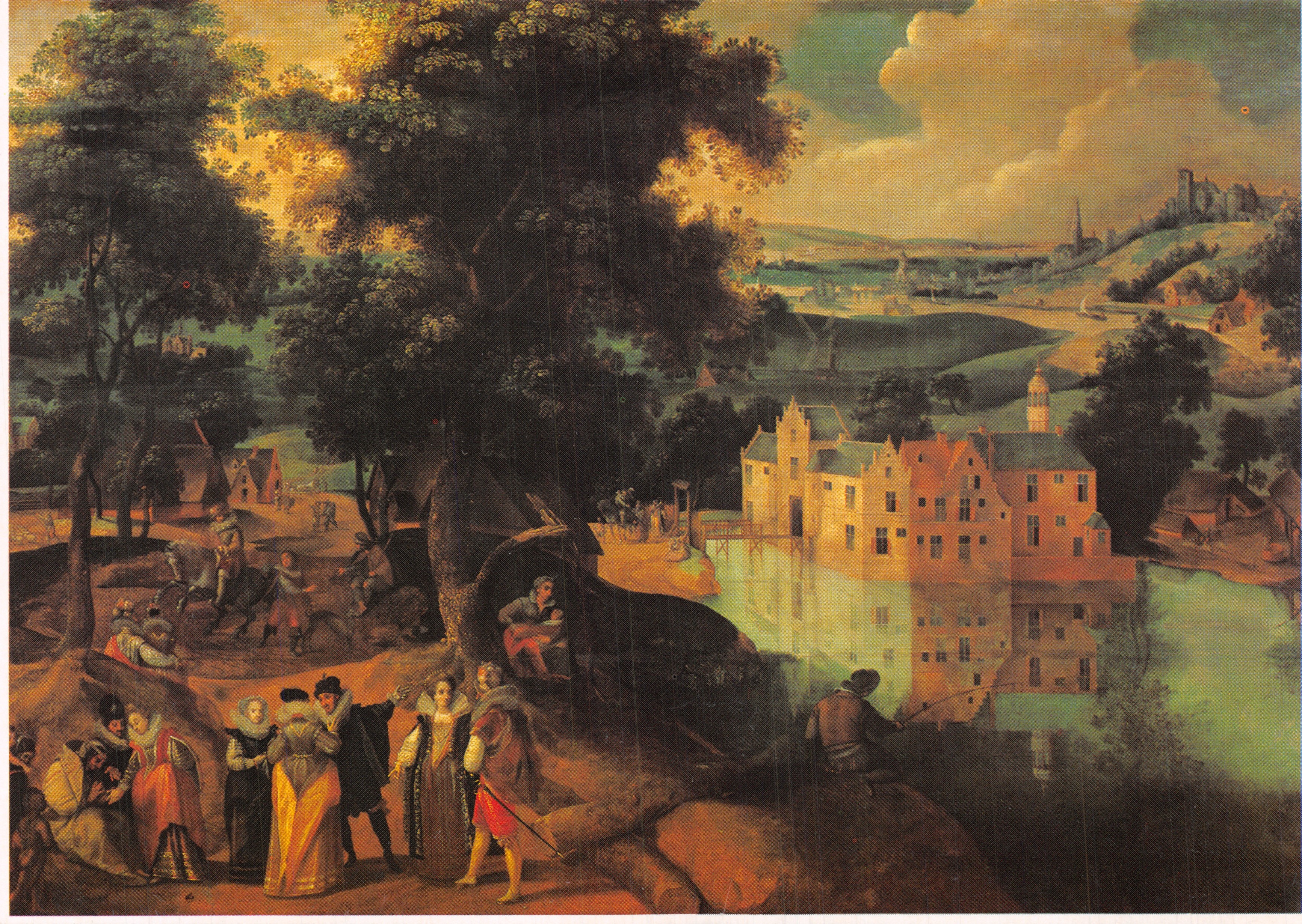 Paysage avec château — œuvre de Grimmer Jacob (1526-1590) — Musées royaux des Beaux-Arts de Belgique, Bruxelles, Inv. 4299