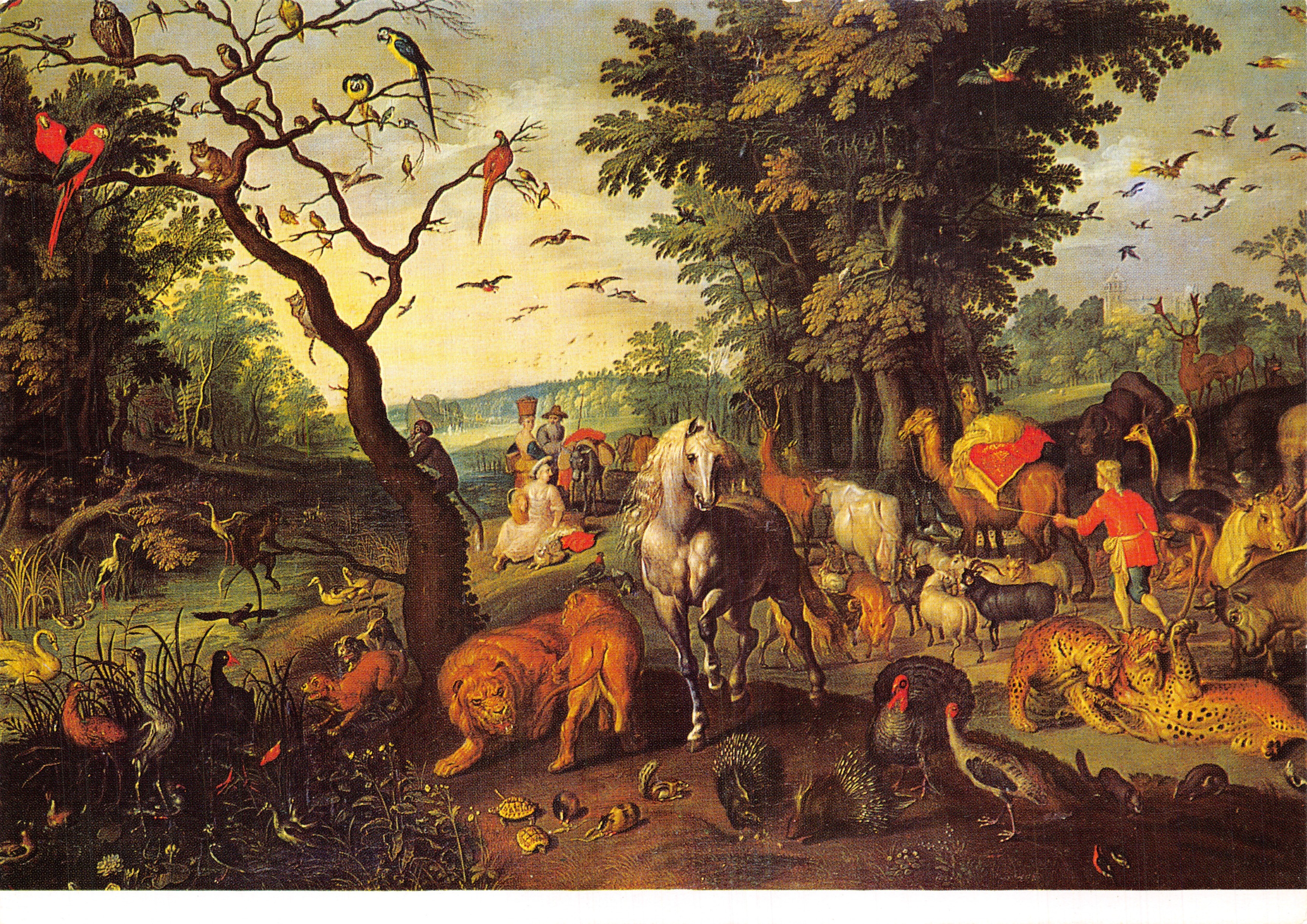 Paradiso — escena de la selva con animales y personajes — editor Fotocolor: E. Domínguez