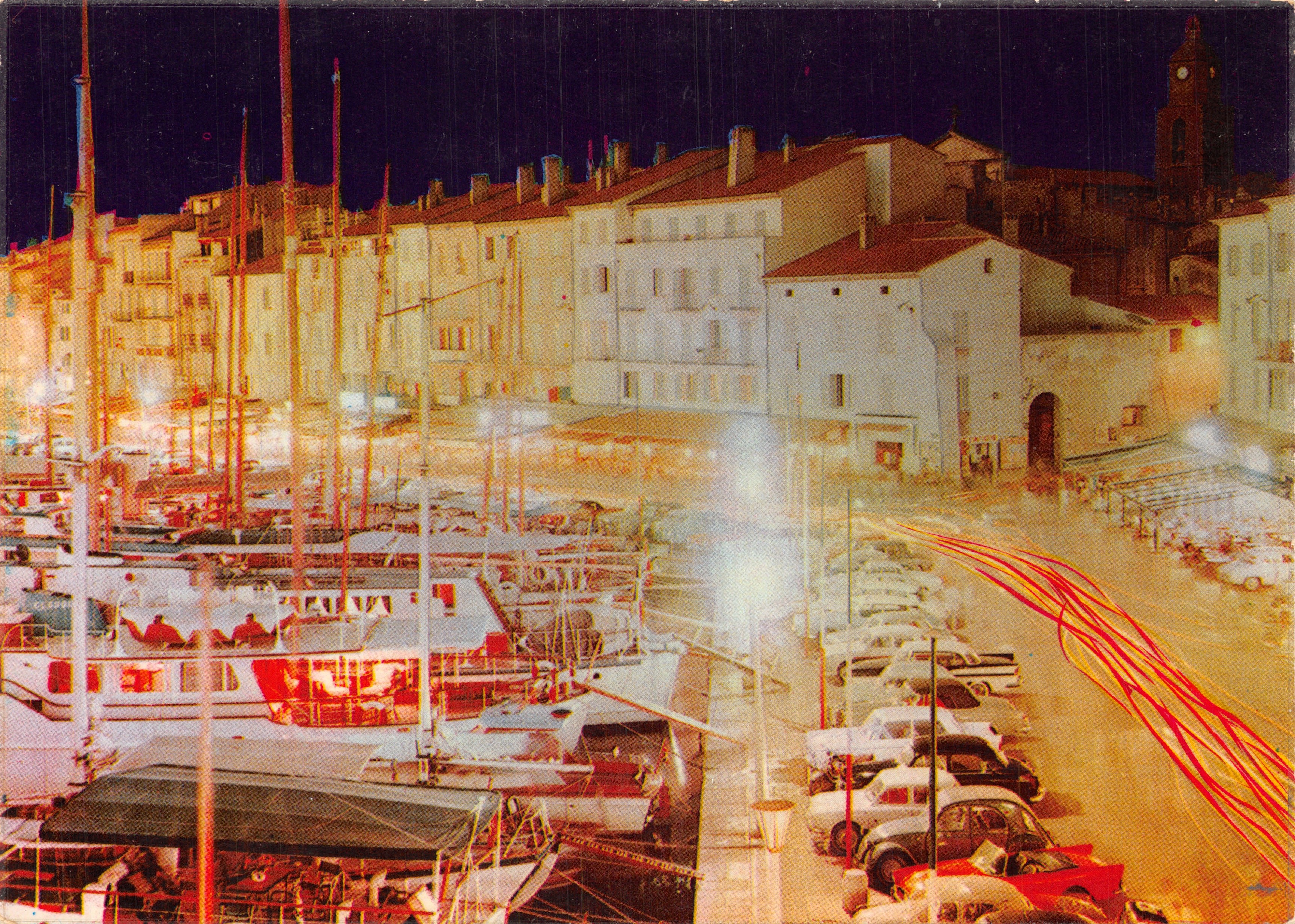 St. Tropez — Le soir sur le port — Société d'Impression VÉNUS, Bandol
