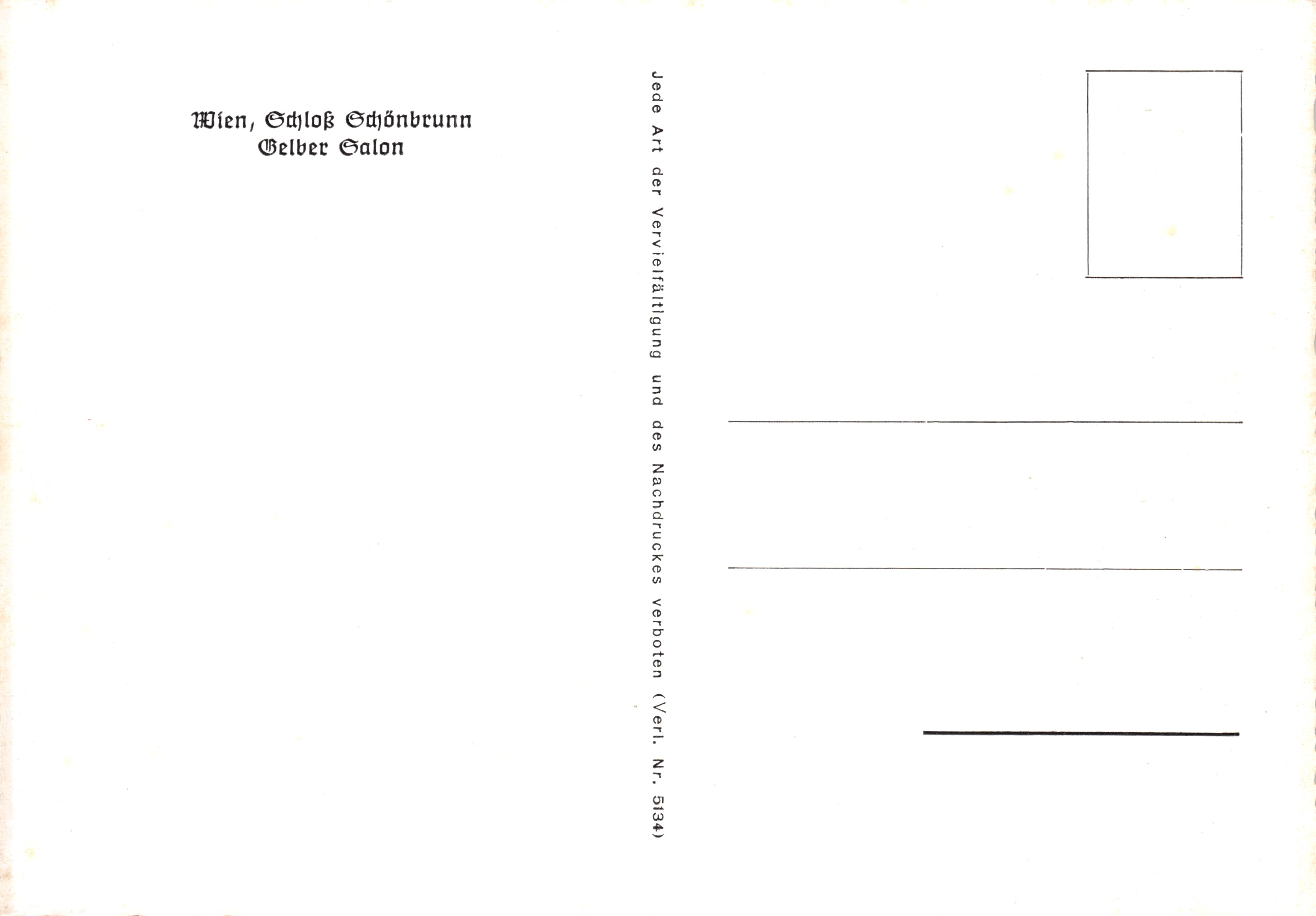 Salon de Schönbrunn — Interno riccamente decorato — editore Verl. Nr. 5134 — Verso