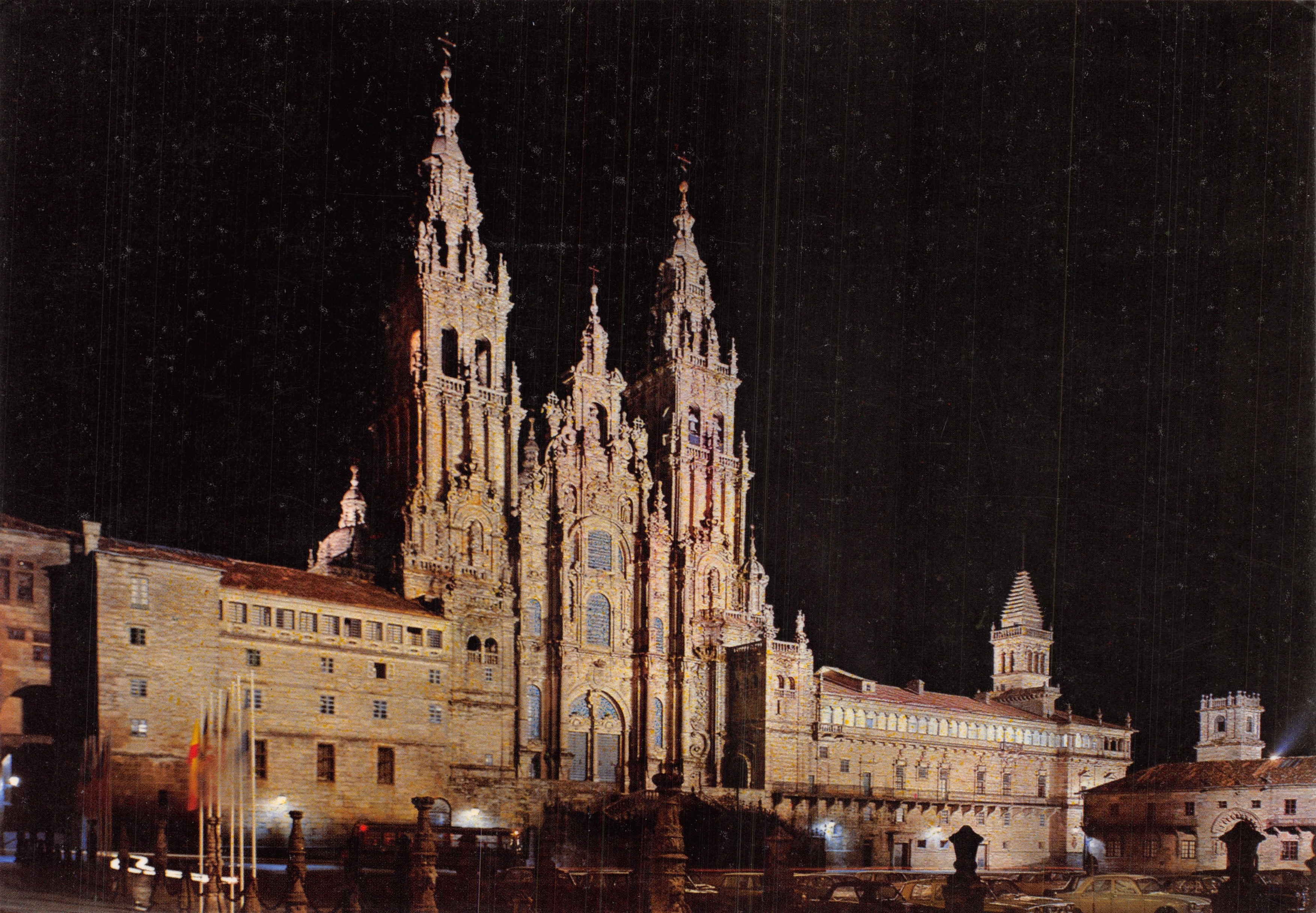 Santiago de Compostela — Kathedraal. Facade van het Obradoiro (XVIIIe eeuw) — Éditions ARRIIBAS, Zaragoza