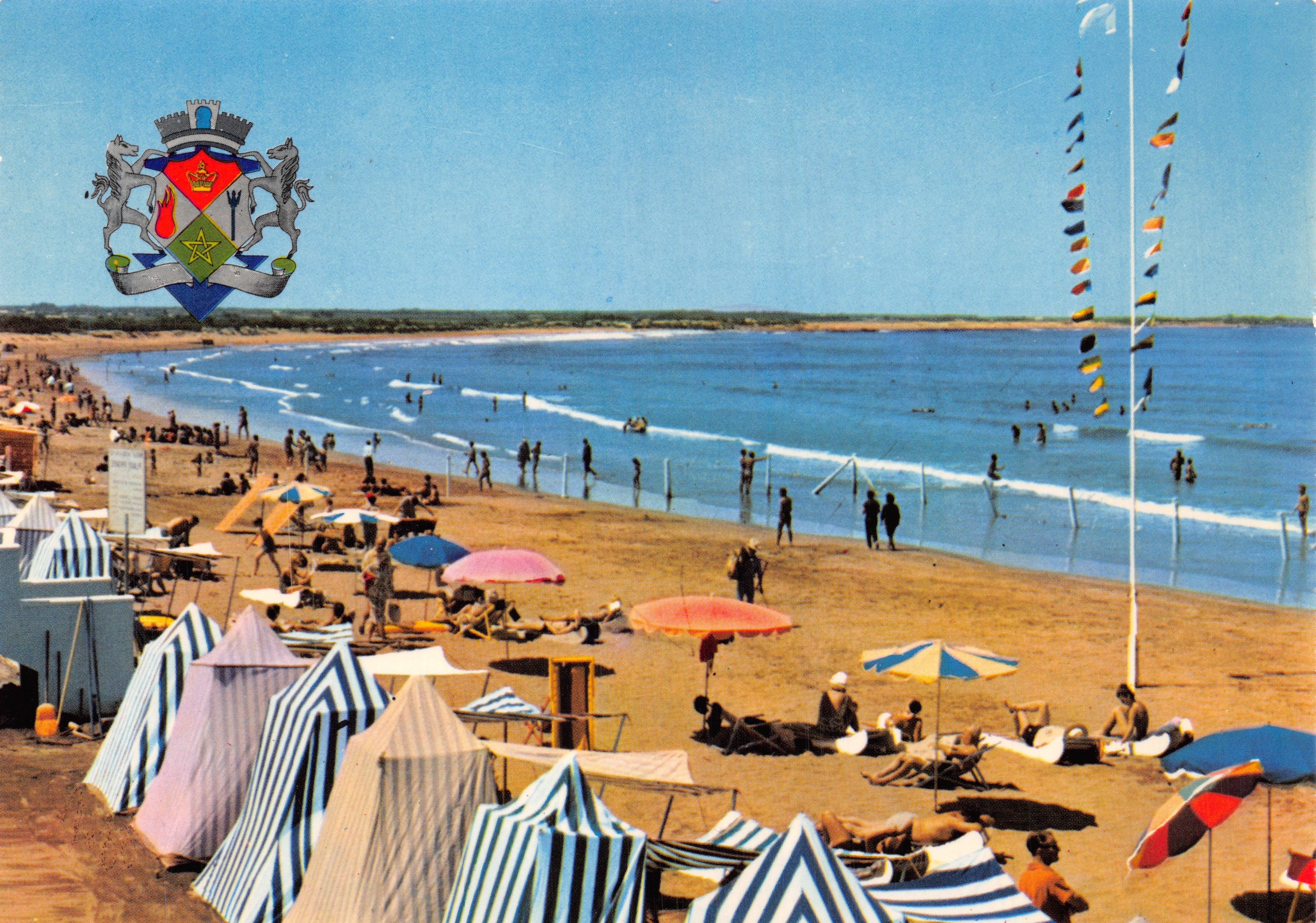 Mohammedia — spiaggia e stemma della città — editore JEFF