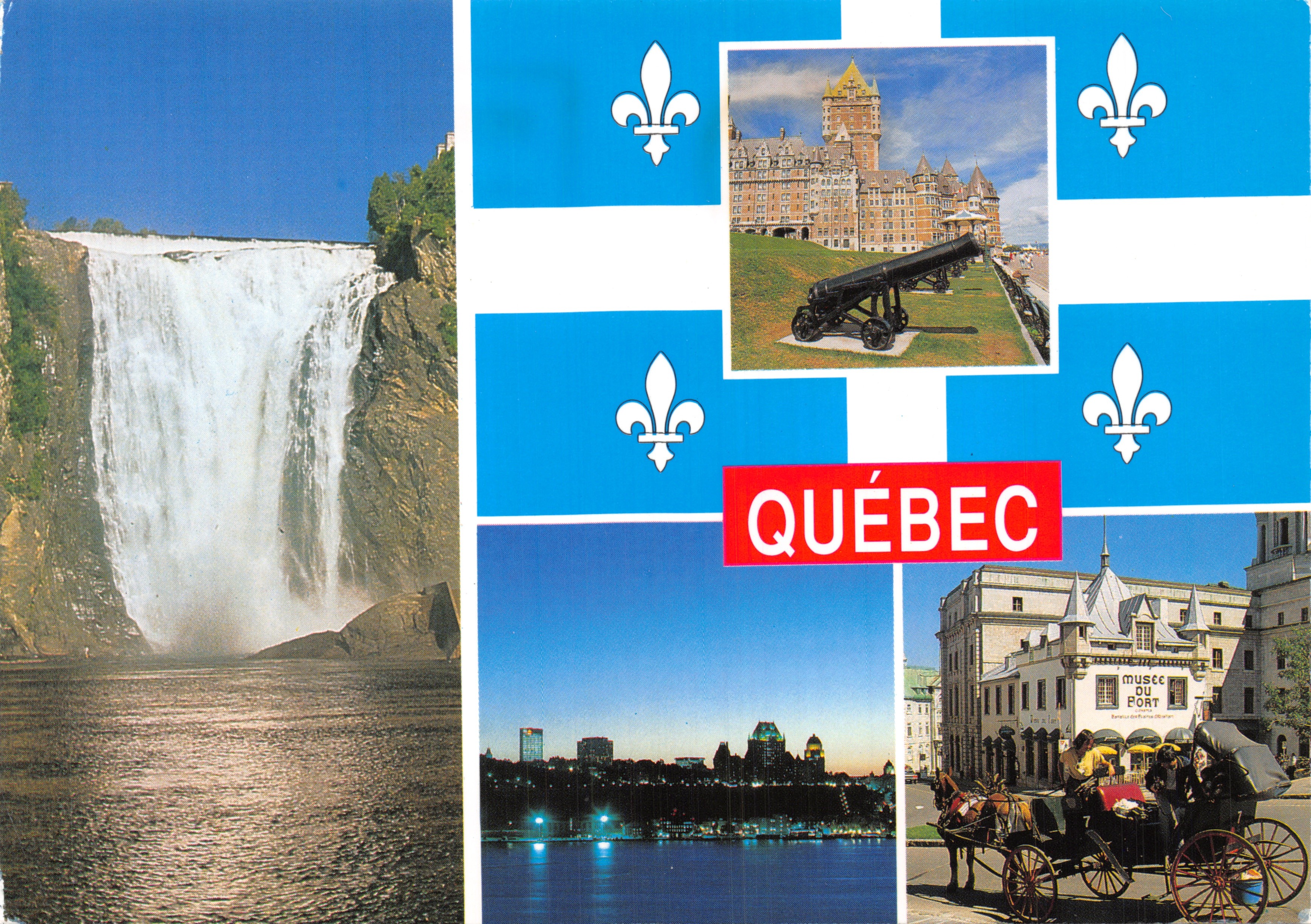 Chute Montmorency — Château Frontenac — Musée du Fort — Vieux Québec — éditeur Ricard Inc