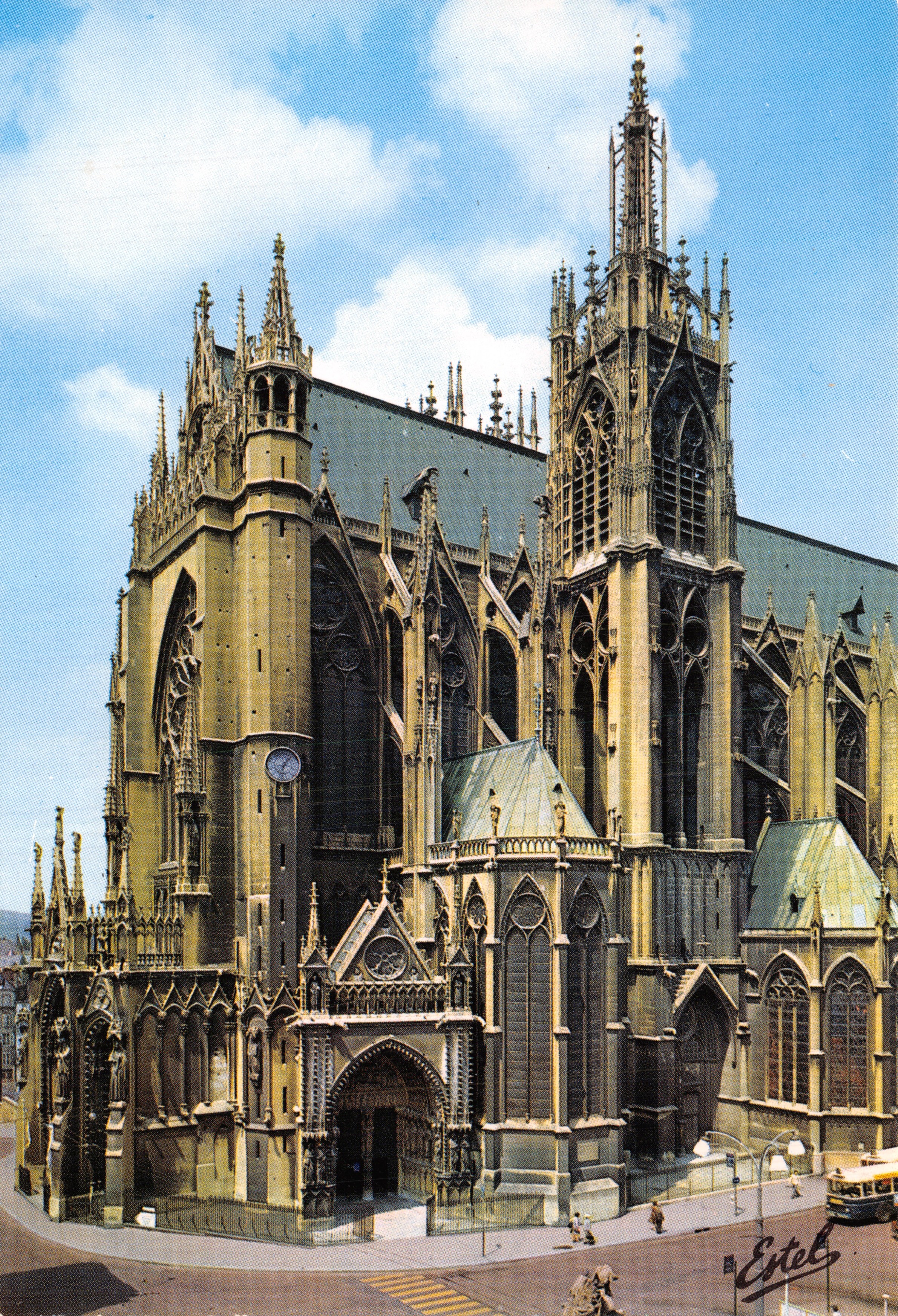 Metz — Kathedraal Saint-Étienne en toren van Mutte — Uitgever ESTEL