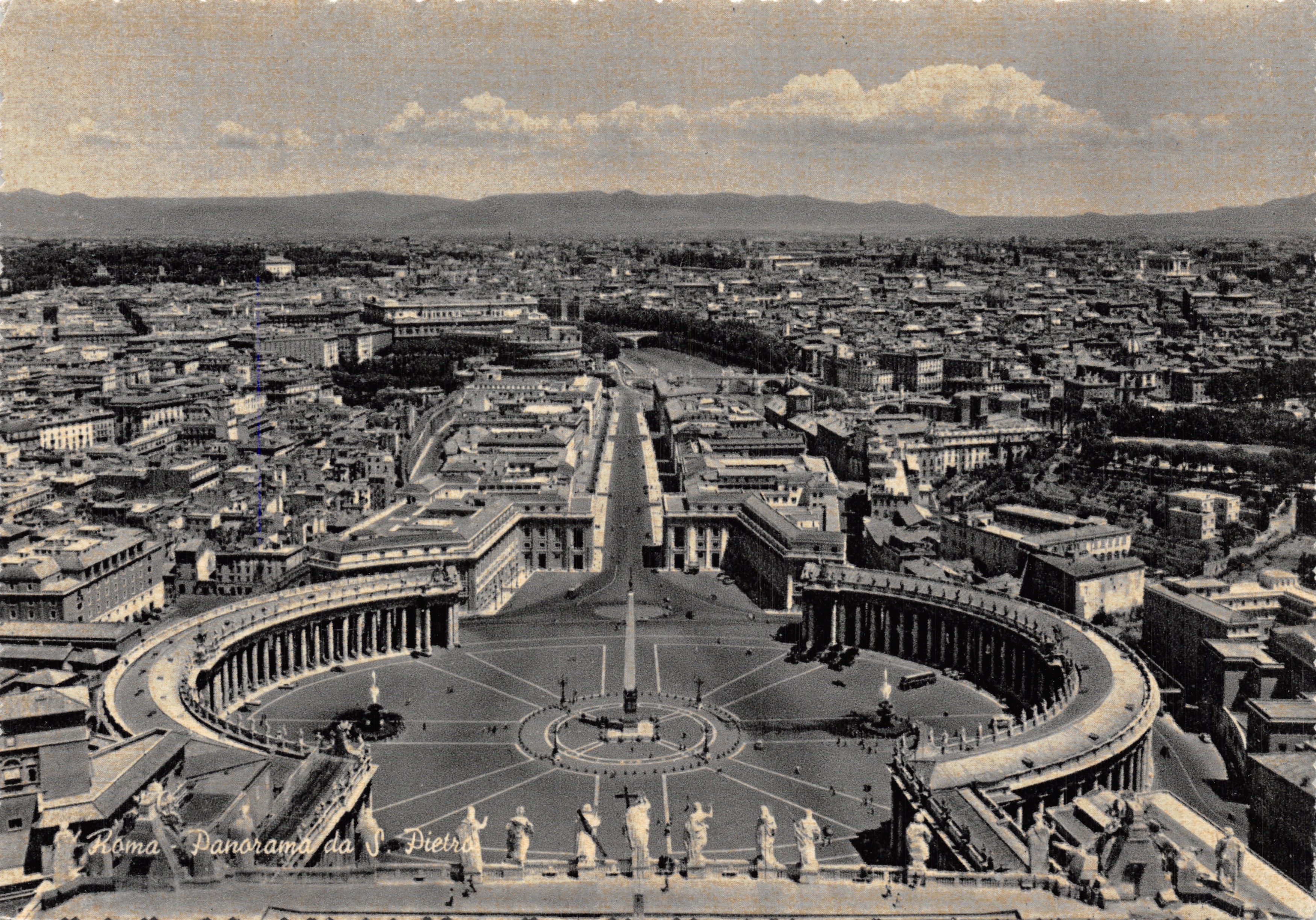 Rome - Panorama van Sint-Pieter — luchtfoto vanaf de basiliek, uitgever Stan Grafico Capella-Filoso