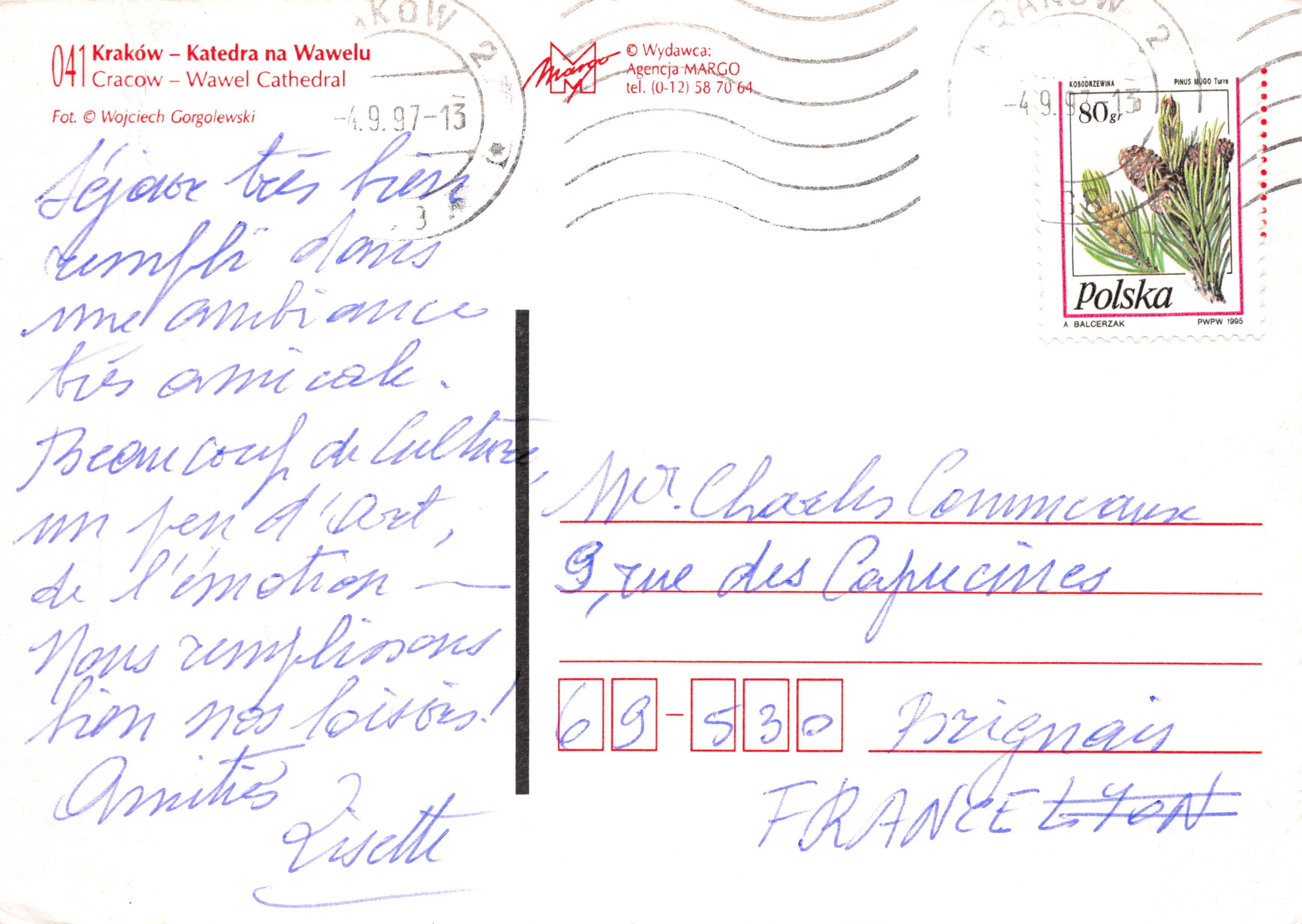 Kraków — Cattedrale di Wawel — editore Agencja MARGO, n. 041 — Verso