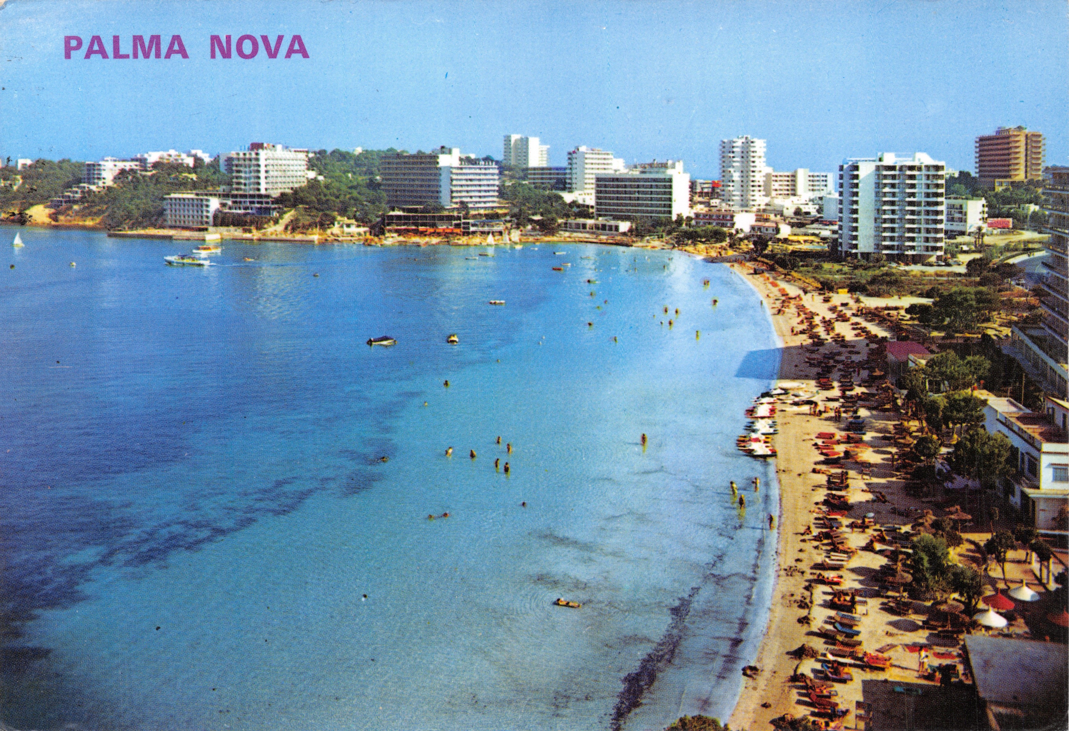 Palma Nova — vue aérienne de la plage et des bâtiments — éditeur Tomas de Pedro
