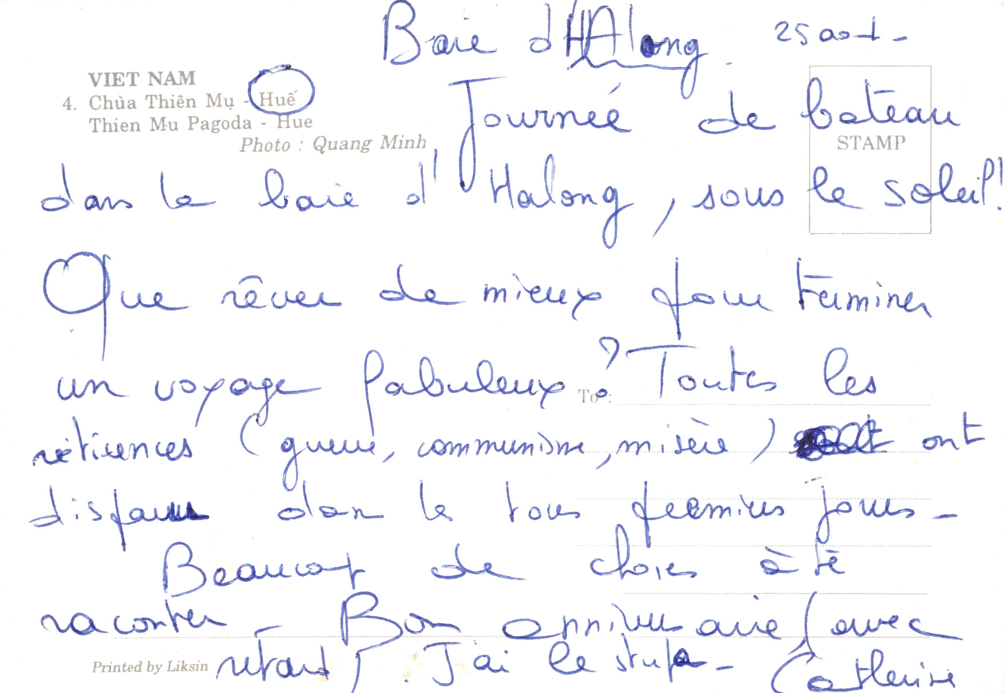 Pagoda di Thiền Mụ — Hué — editore Liksín, n°4 — Verso