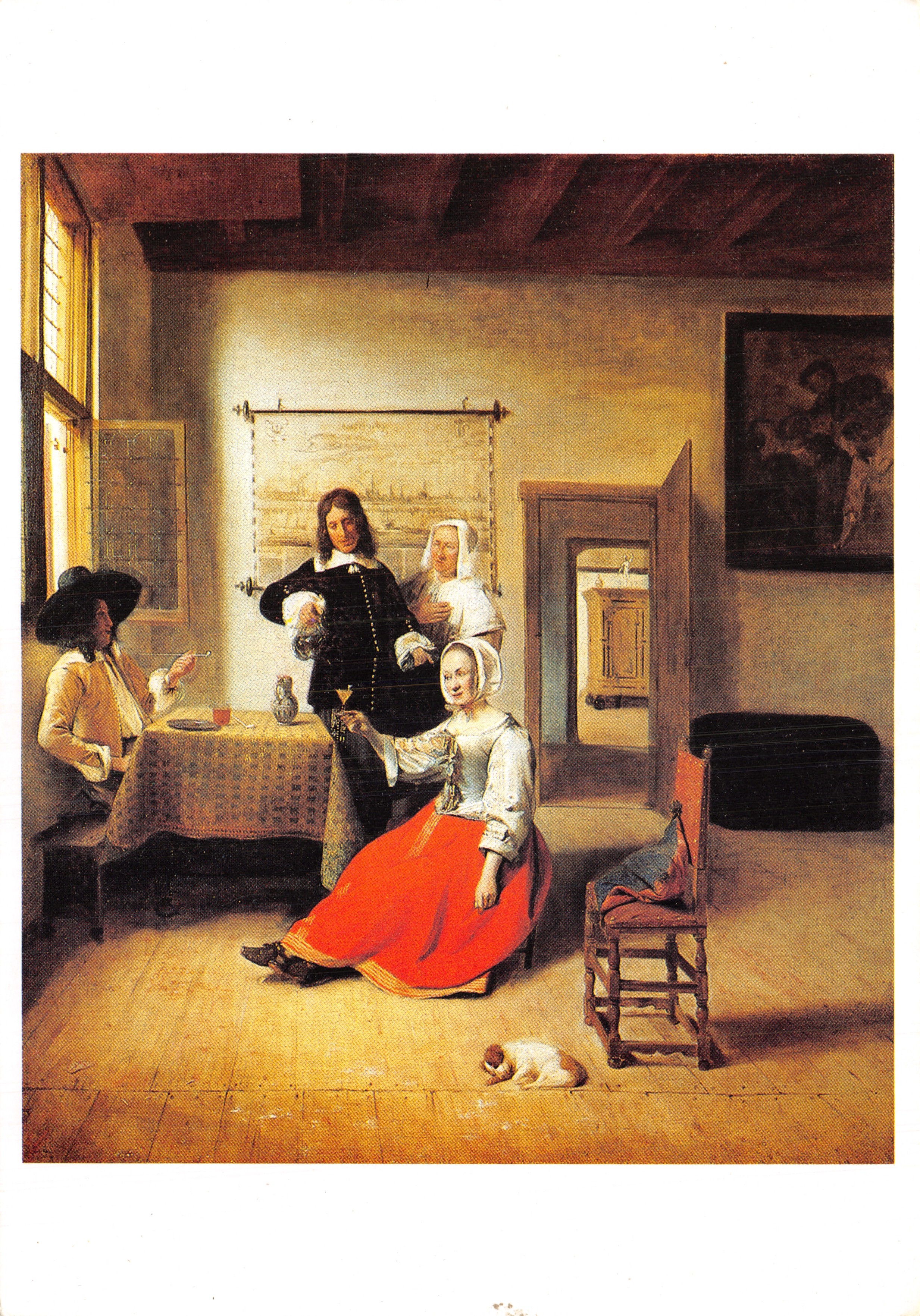 La bebedora — escena interior con tres personajes — editor LOUVRE, n.º IC-100-3009