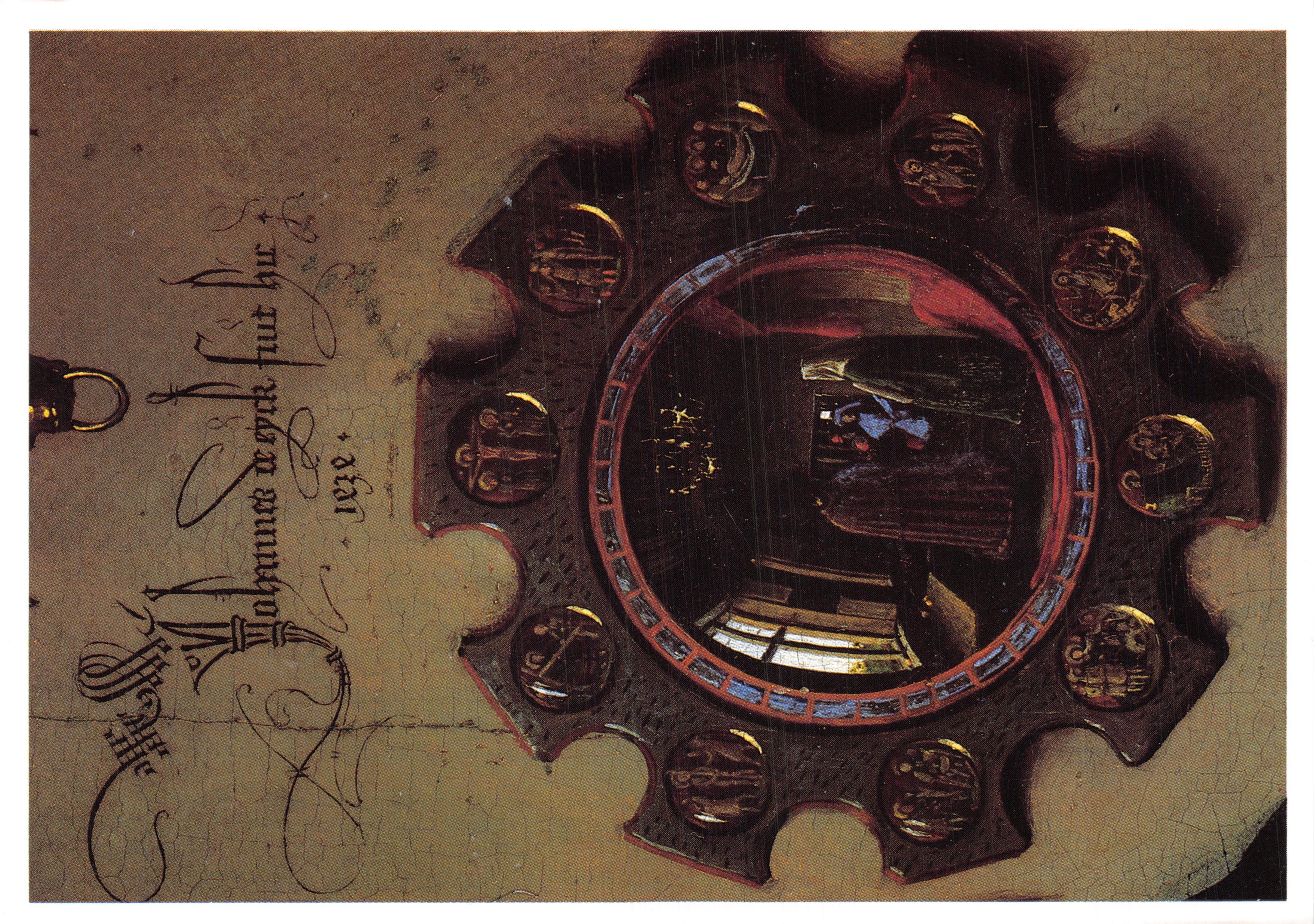 Die Hochzeit von Giovanni (?) Arnolfini und Giovanna Cenami (?) — Detail der Malerei von Jan van Eyck — Verlag National Gallery Publications, Nr. 1299
