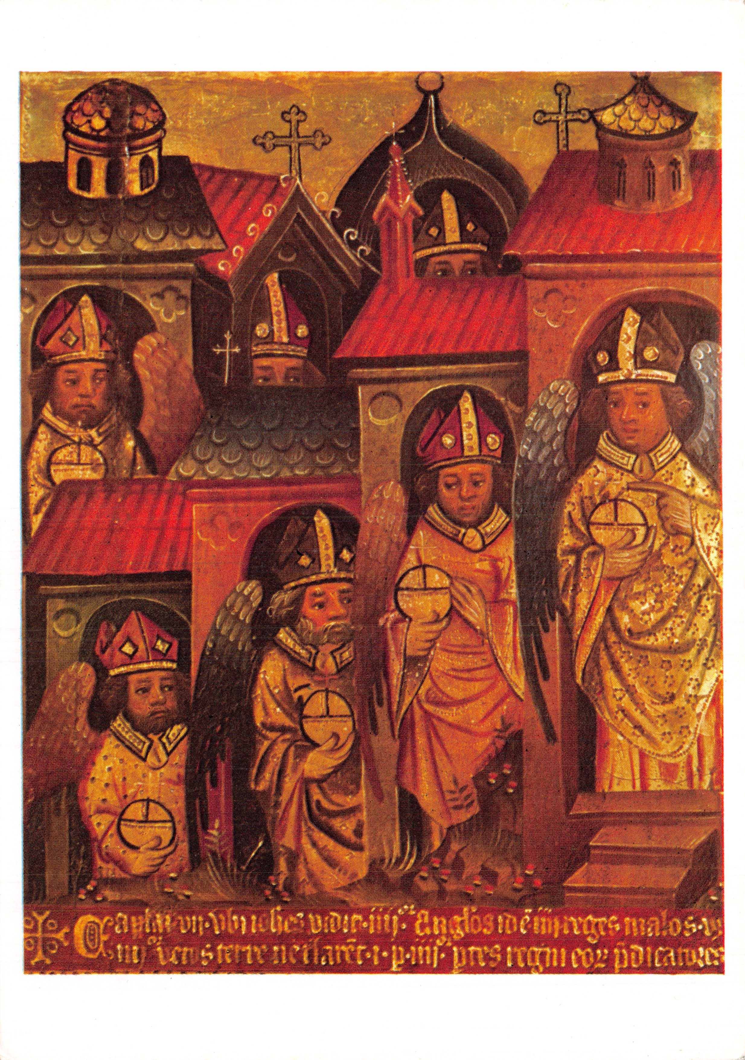Las siete cartas a las siete iglesias — detalle de un retablo de la Apocalipsis — editor VICTORIA AND ALBERT MUSEUM, n.º P.202
