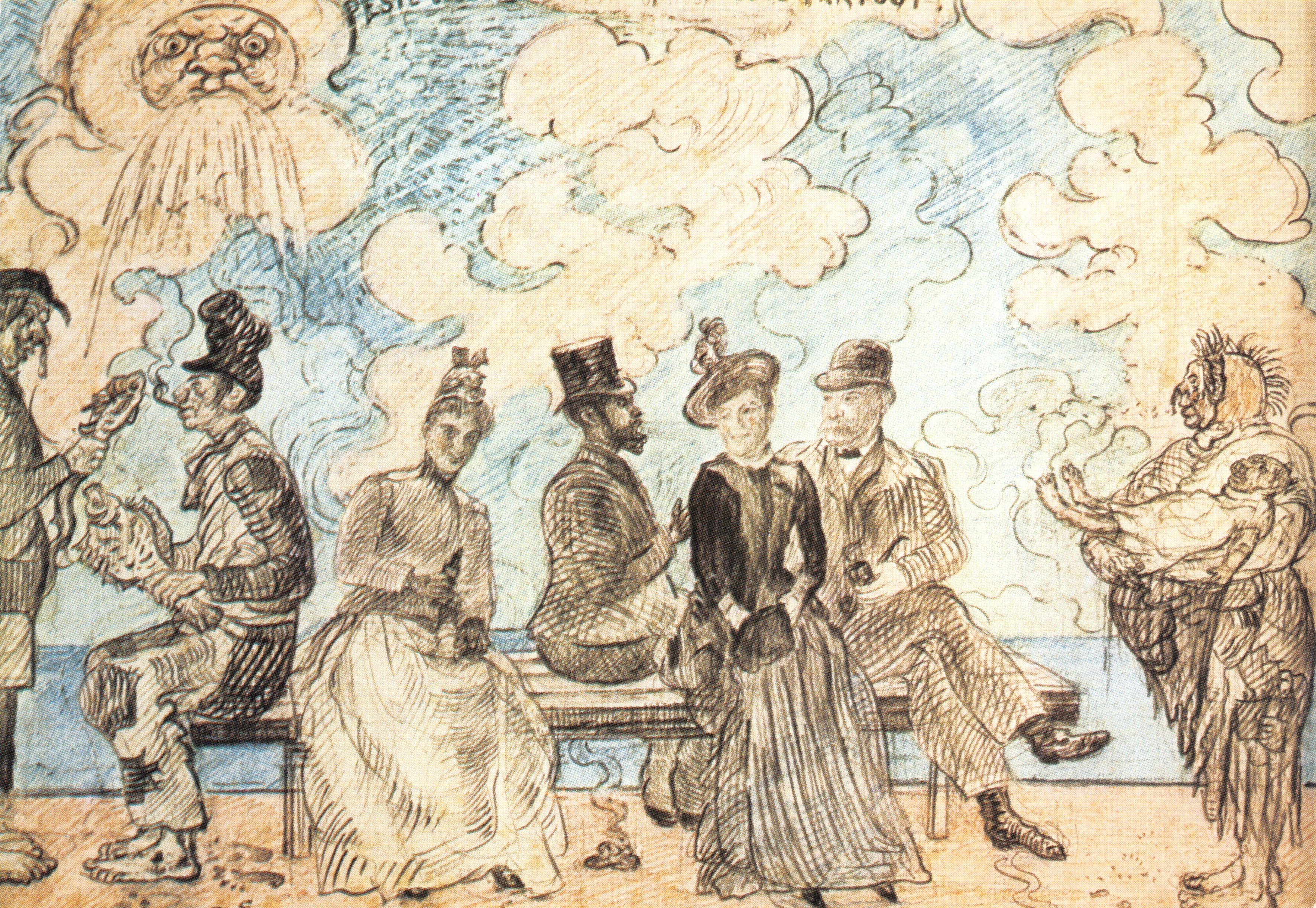 Peste dessous, peste partout — tekening van James Ensor — uitgever Koninklijk Museum voor Schone Kunsten, Anvers, n° 1742